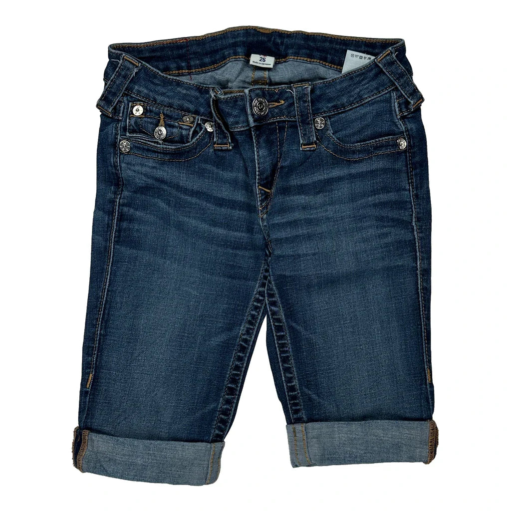Buy True Religion Denim Shorts - 25″ Waist Blue Denim Refurbished - $11.24 True Religion Denim Shorts - 25″ Waist Blue Denim Refurbished - Thrifted (note: this is a term often used to describe second- refurbished available on Cerqular
