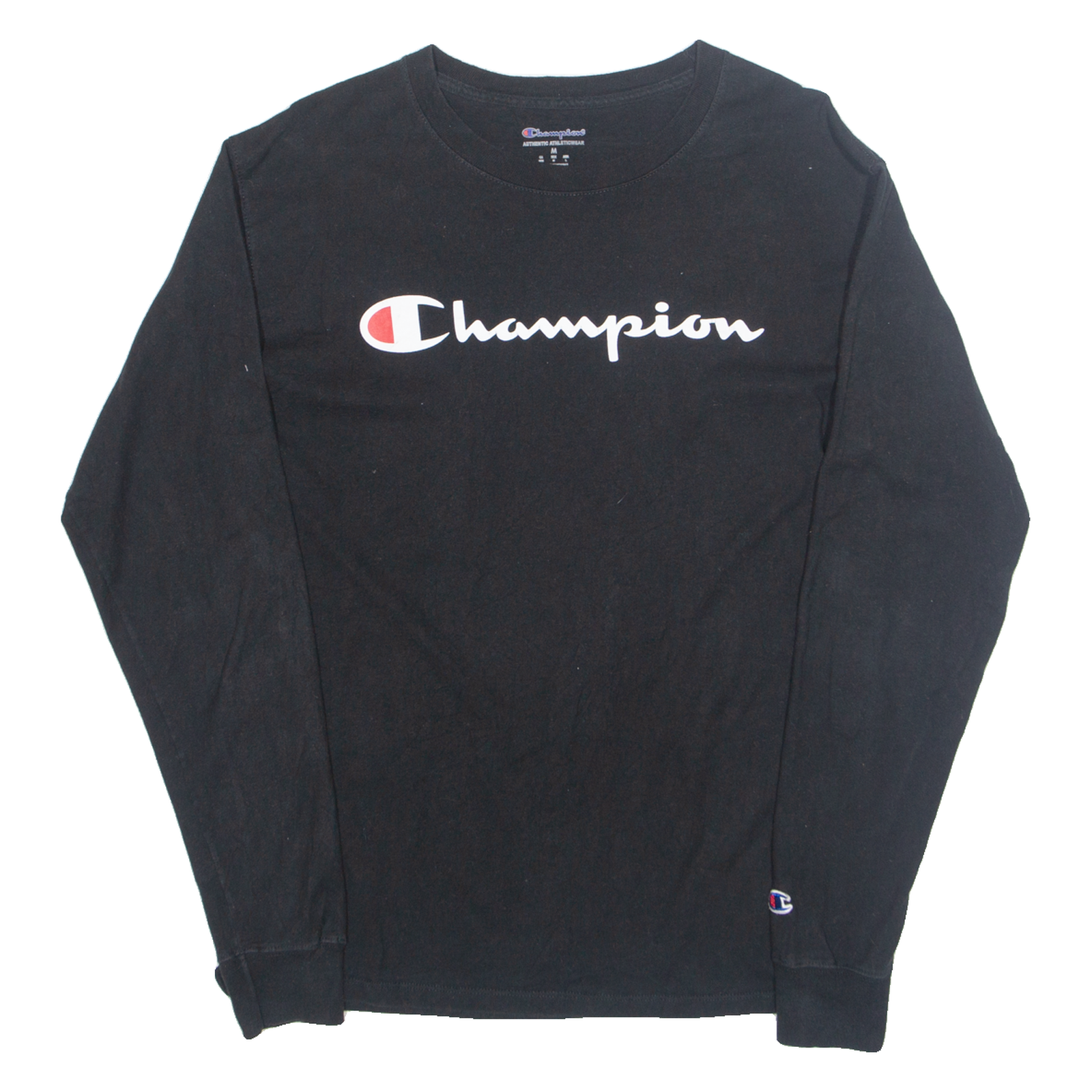 CHAMPION Mens T-Shirt Black Long Sleeve M Refurbished - N/A refurbished available on Cerqular