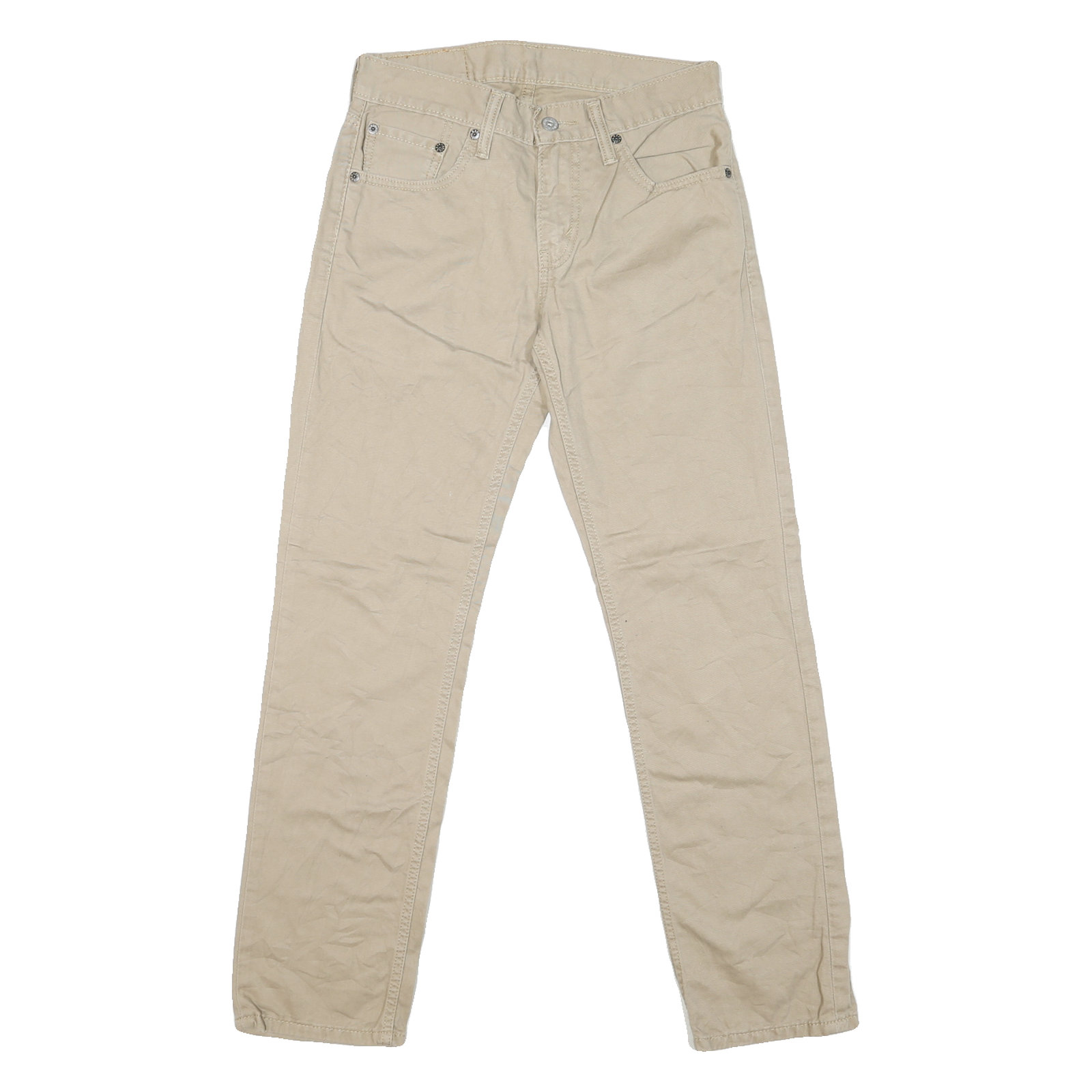 LEVI'S Mens Cotton Blend Beige Classic Straight Trousers W28 L28 Zip Closure Refurbished - N/A refurbished available on Cerqular