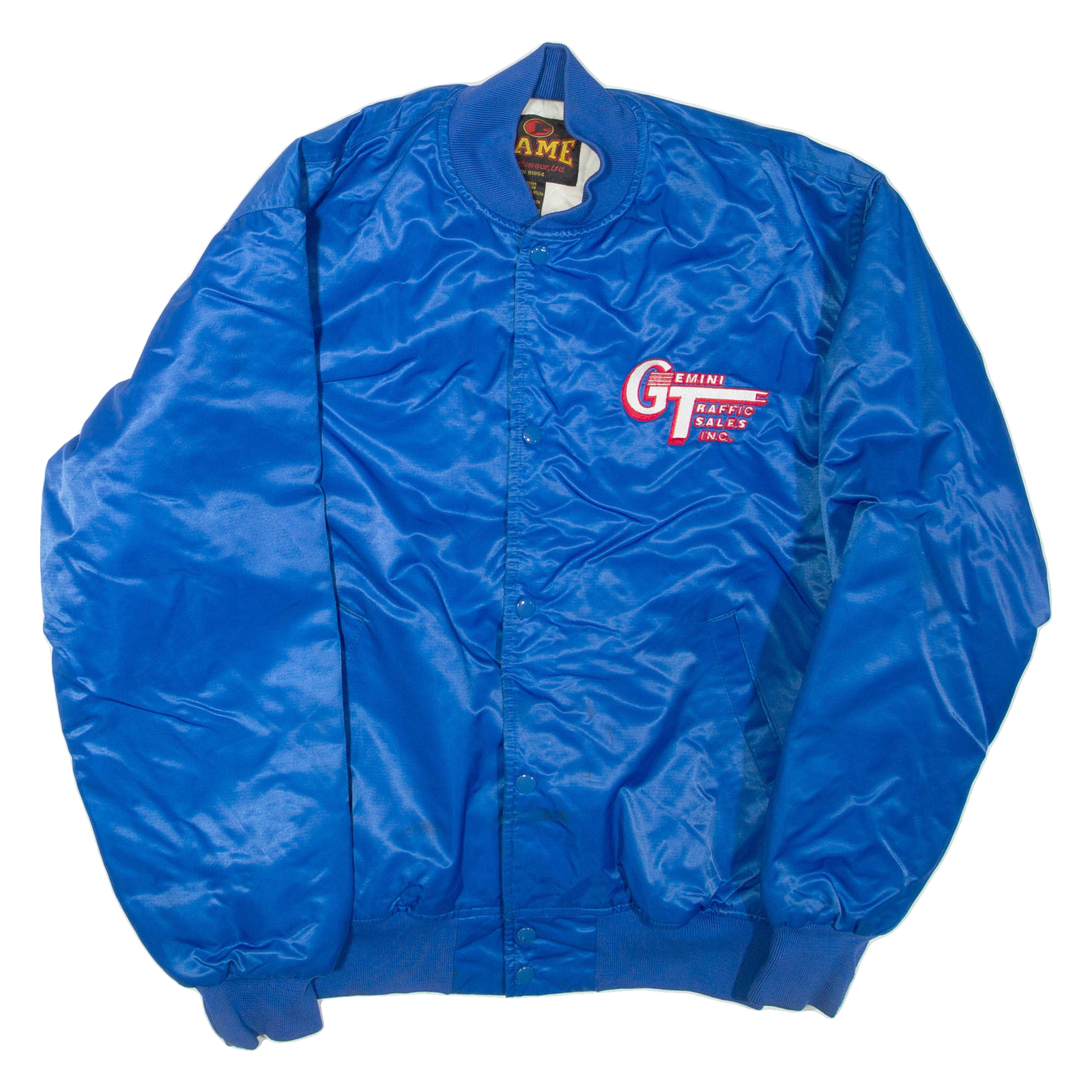 GAME Mens Bomber Jacket Blue Nylon L Refurbished - N/A refurbished available on Cerqular