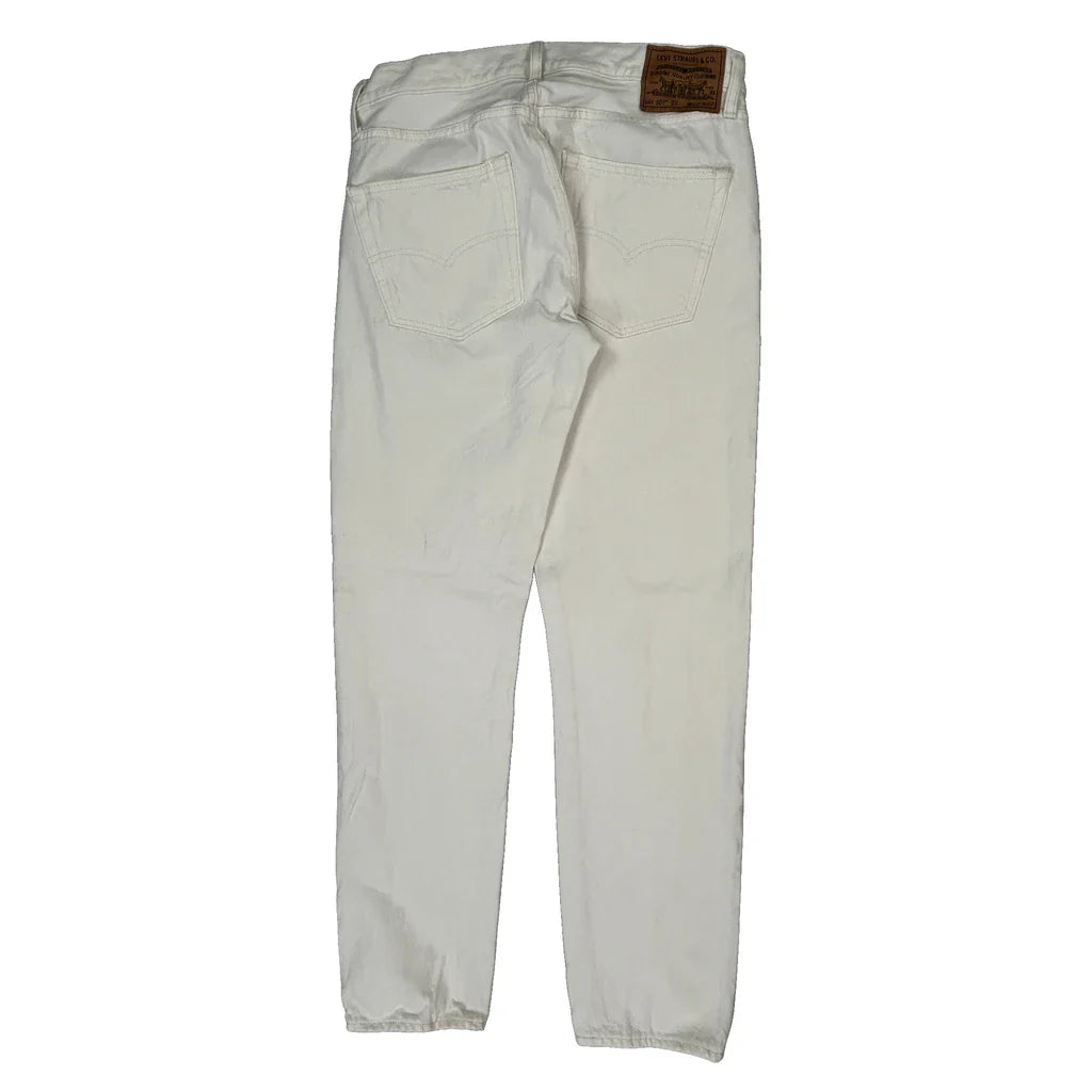 Levis Jeans - 32W 30L White Cotton Refurbished - Thrifted (note: this is a term often used to describe second- refurbished available on Cerqular