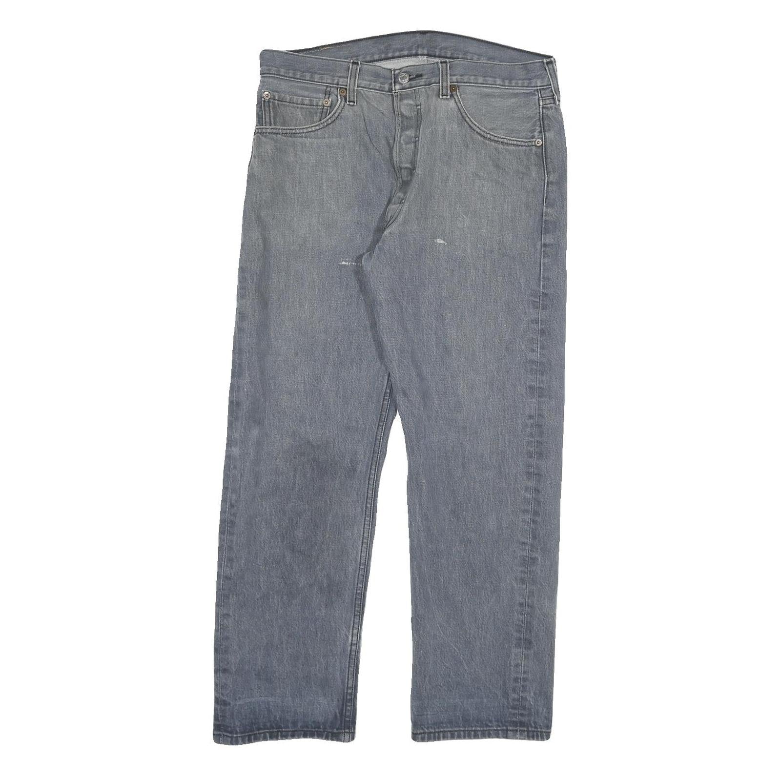 LEVI'S 501 Mens Jeans Blue Regular Straight Denim Fair W32 L27 Button Cotton Refurbished - N/A refurbished available on Cerqular
