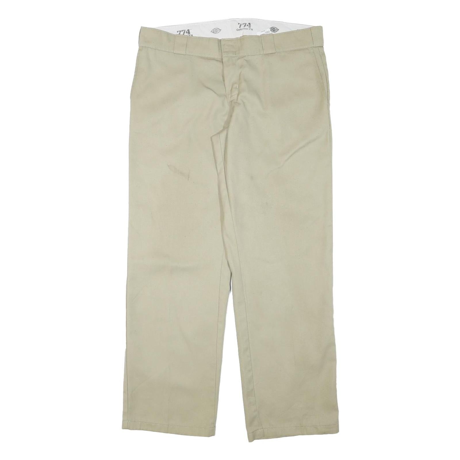 DICKIES Womens Regular Beige Cotton Blend Trousers W36 L31 Classic Zip Refurbished - N/A refurbished available on Cerqular