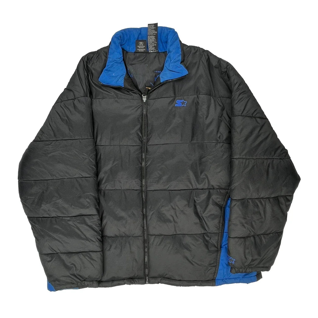 Starter Puffer - XL Black Nylon Refurbished - Thrifted (note: this is a term often used to describe second- refurbished available on Cerqular