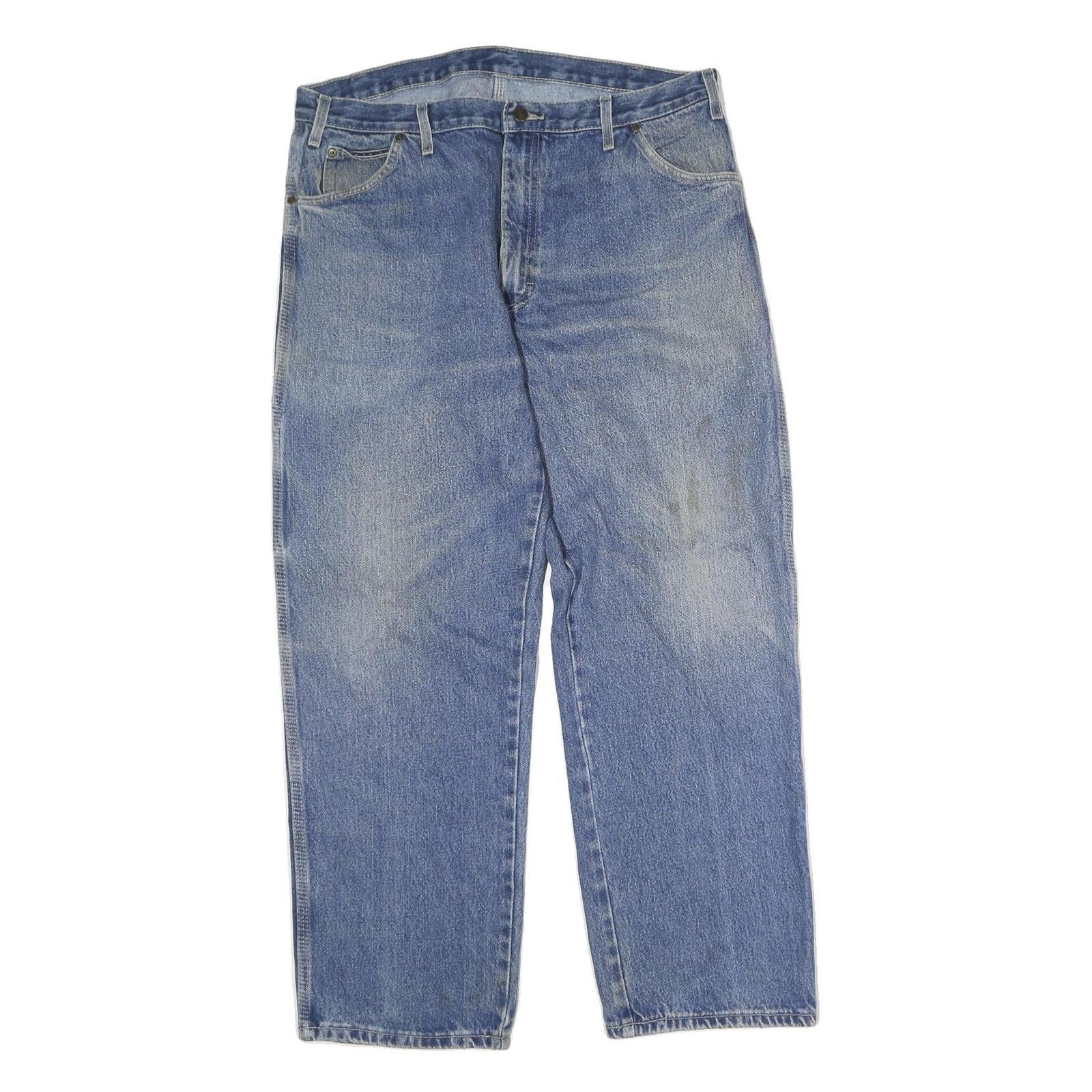 DICKIES Mens Jeans Blue Regular Straight Denim Medium W40 L30 Workwear Zip Refurbished - N/A refurbished available on Cerqular