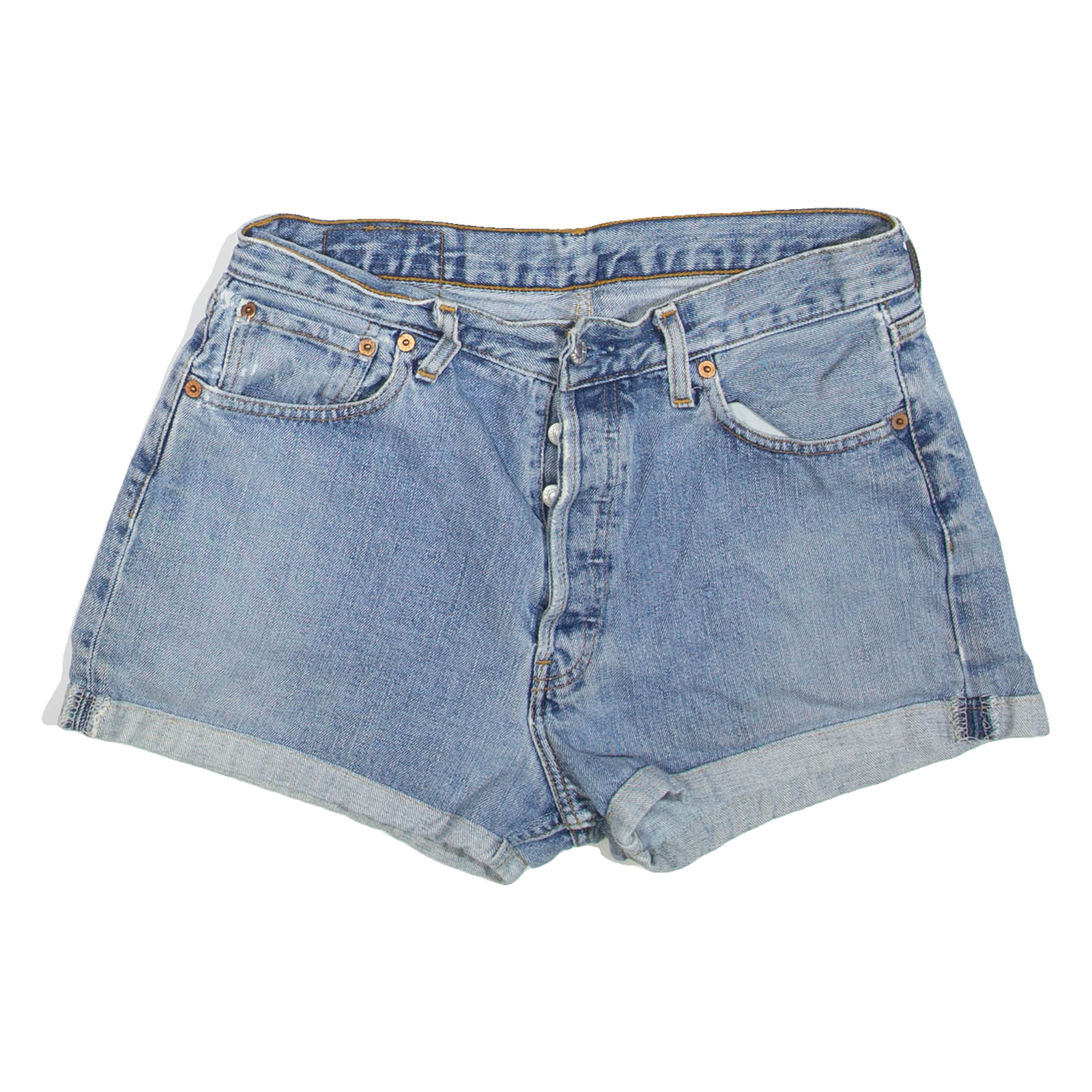 LEVI'S Womens Denim Shorts Blue M W32 Refurbished - N/A refurbished available on Cerqular