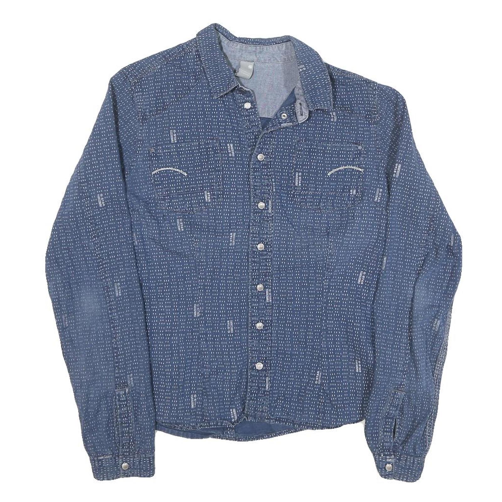 G-STAR Womens Blue Cotton Blend Shirt XS Button Front Lightweight Casual Refurbished - N/A refurbished available on Cerqular