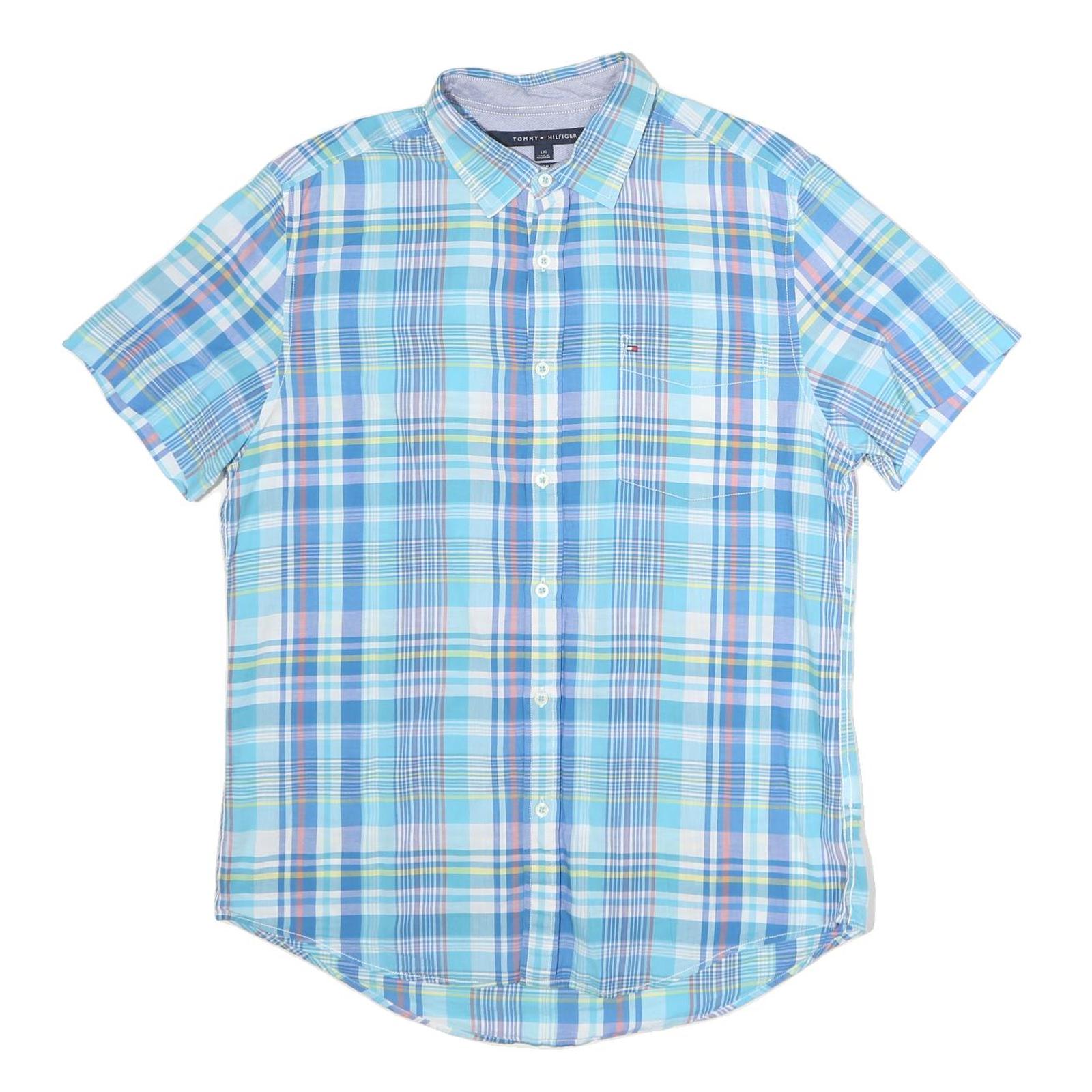 Buy TOMMY HILFIGER Mens Blue Plaid Cotton Shirt Short Sleeve L Casual Summer Refurbished - $35.09 TOMMY HILFIGER Mens Blue Plaid Cotton Shirt Short Sleeve L Casual Summer Refurbished - N/A refurbished available on Cerqular