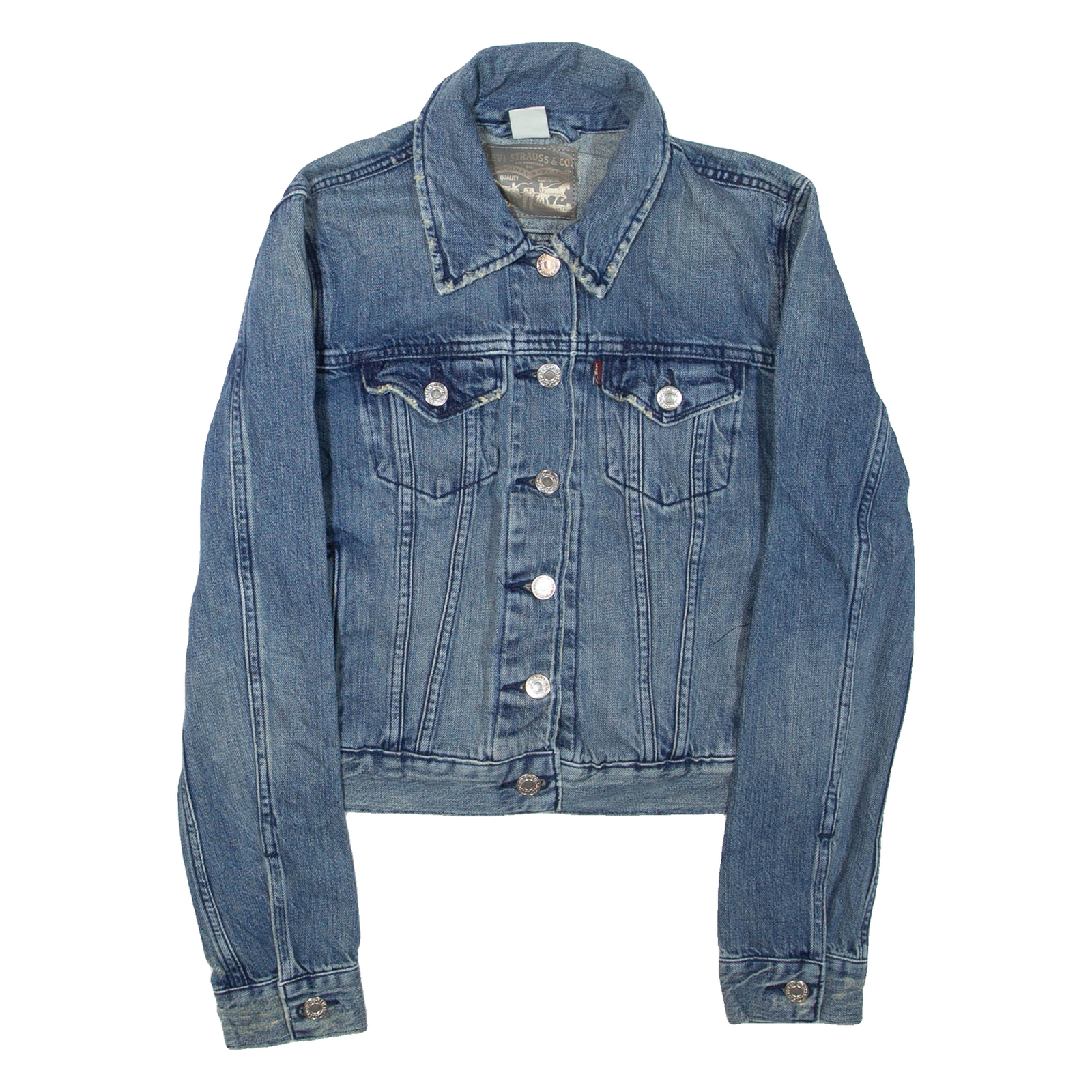 LEVI'S Womens Denim Jacket Blue XS Refurbished - N/A refurbished available on Cerqular