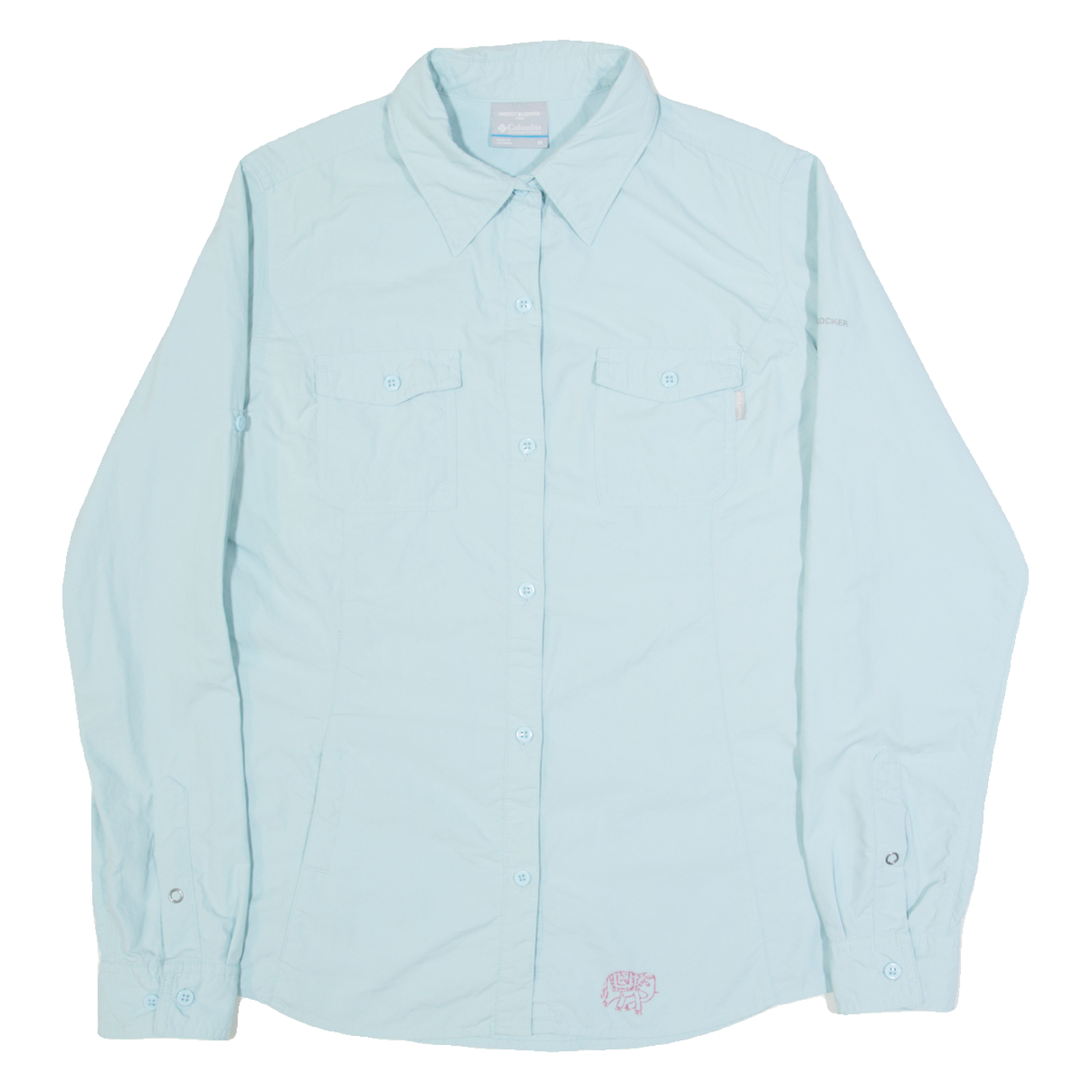 COLUMBIA Womens Plain Shirt Blue Long Sleeve M Refurbished - N/A refurbished available on Cerqular