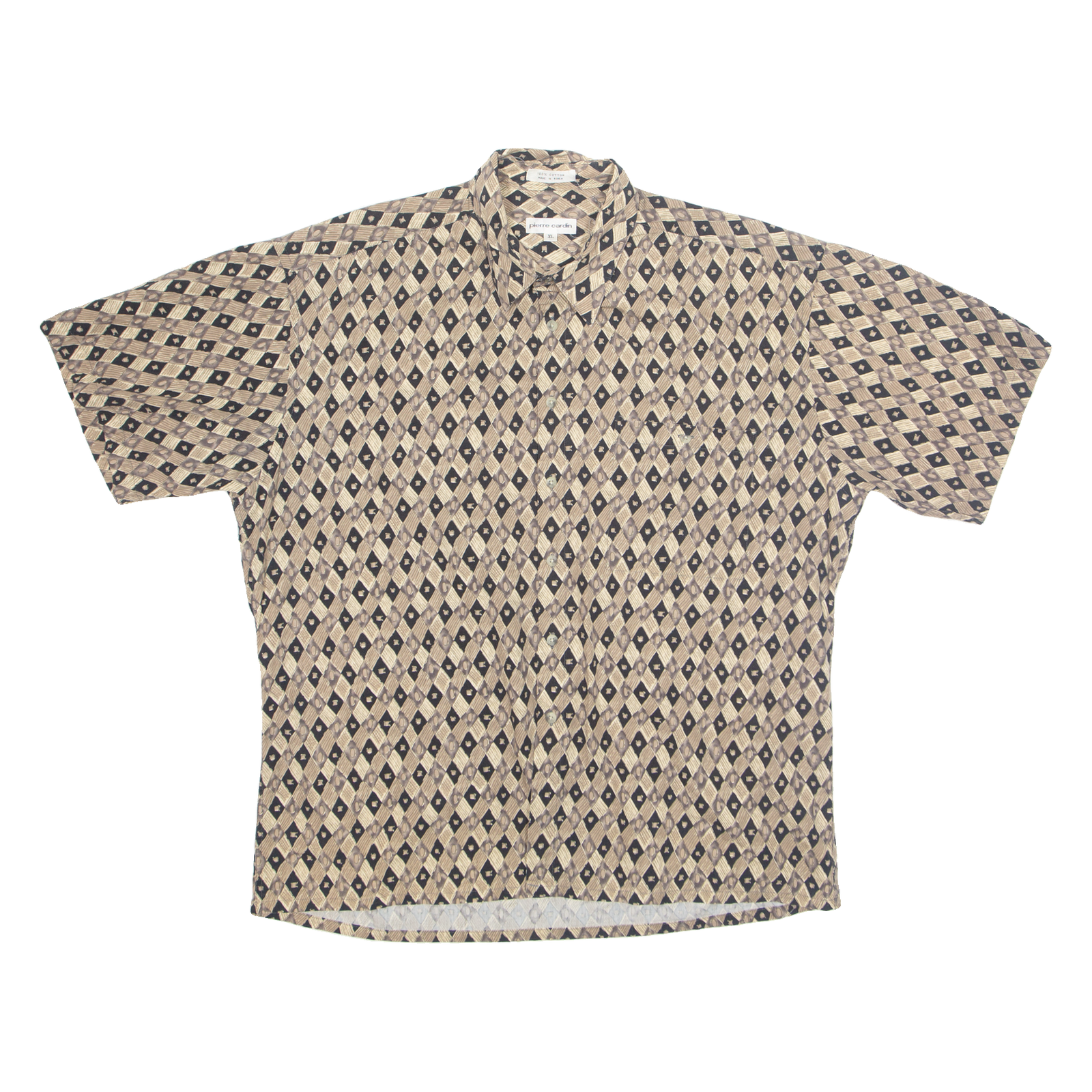 PIERRE CARDIN Mens Shirt Brown Diamond XL Refurbished - N/A refurbished available on Cerqular