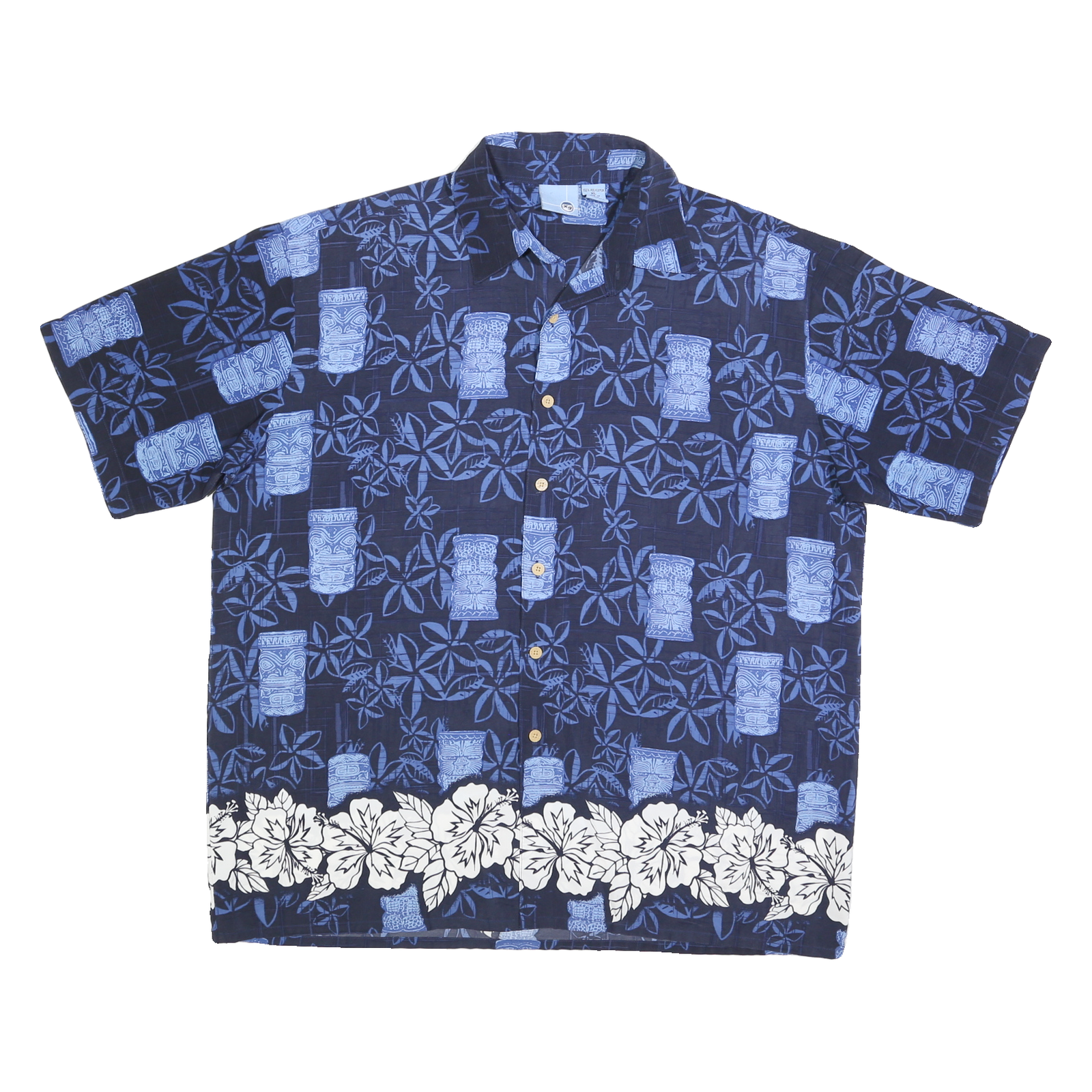 X9 Mens Blue Hawaiian Shirt XL Casual Floral Tiki Print Summer Short Sleeve Refurbished - N/A refurbished available on Cerqular