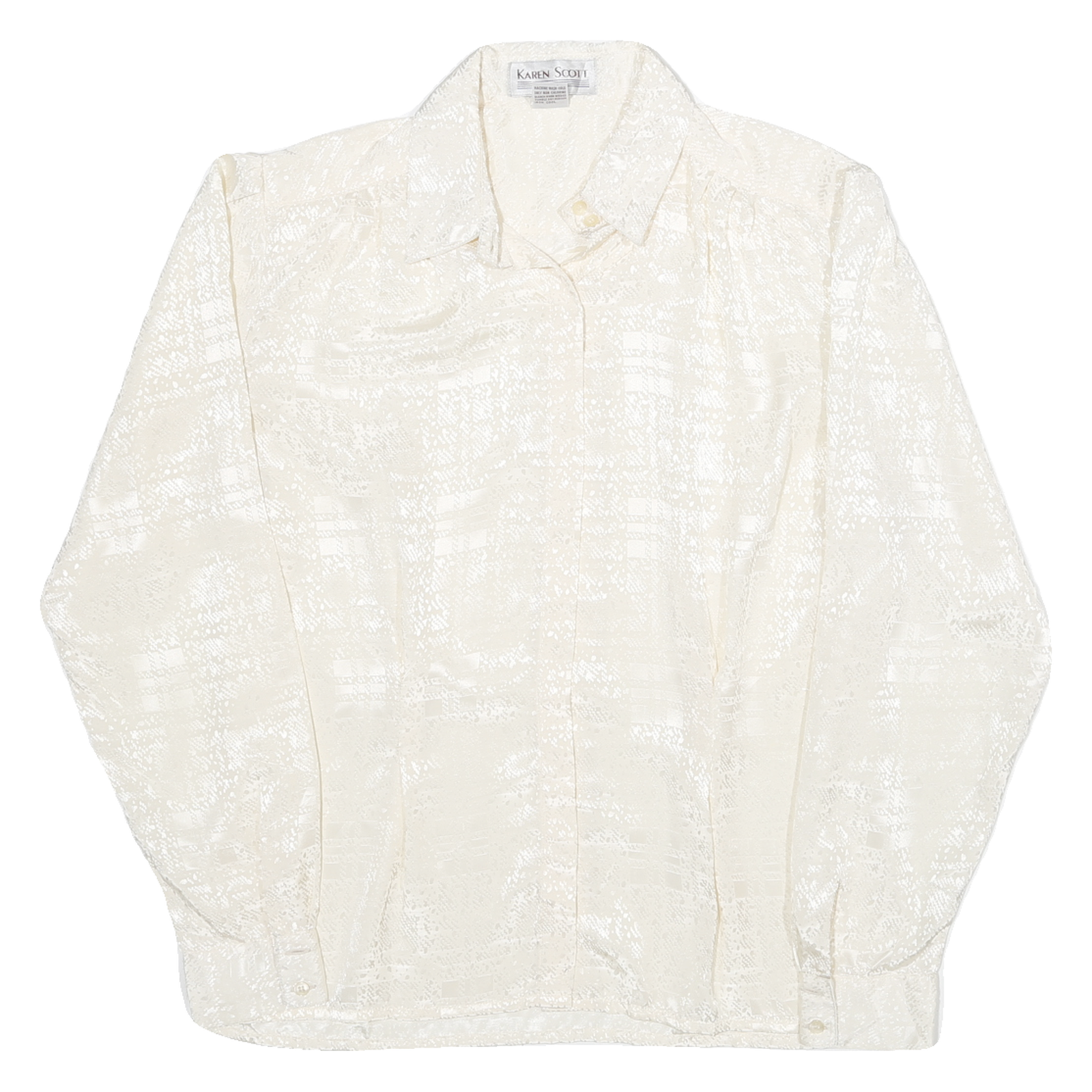 Buy KAREN SCOTT Womens Cream Shirt M Textured Polyester Blend Button-Up Refurbished - $16.89 KAREN SCOTT Womens Cream Shirt M Textured Polyester Blend Button-Up Refurbished - N/A refurbished available on Cerqular