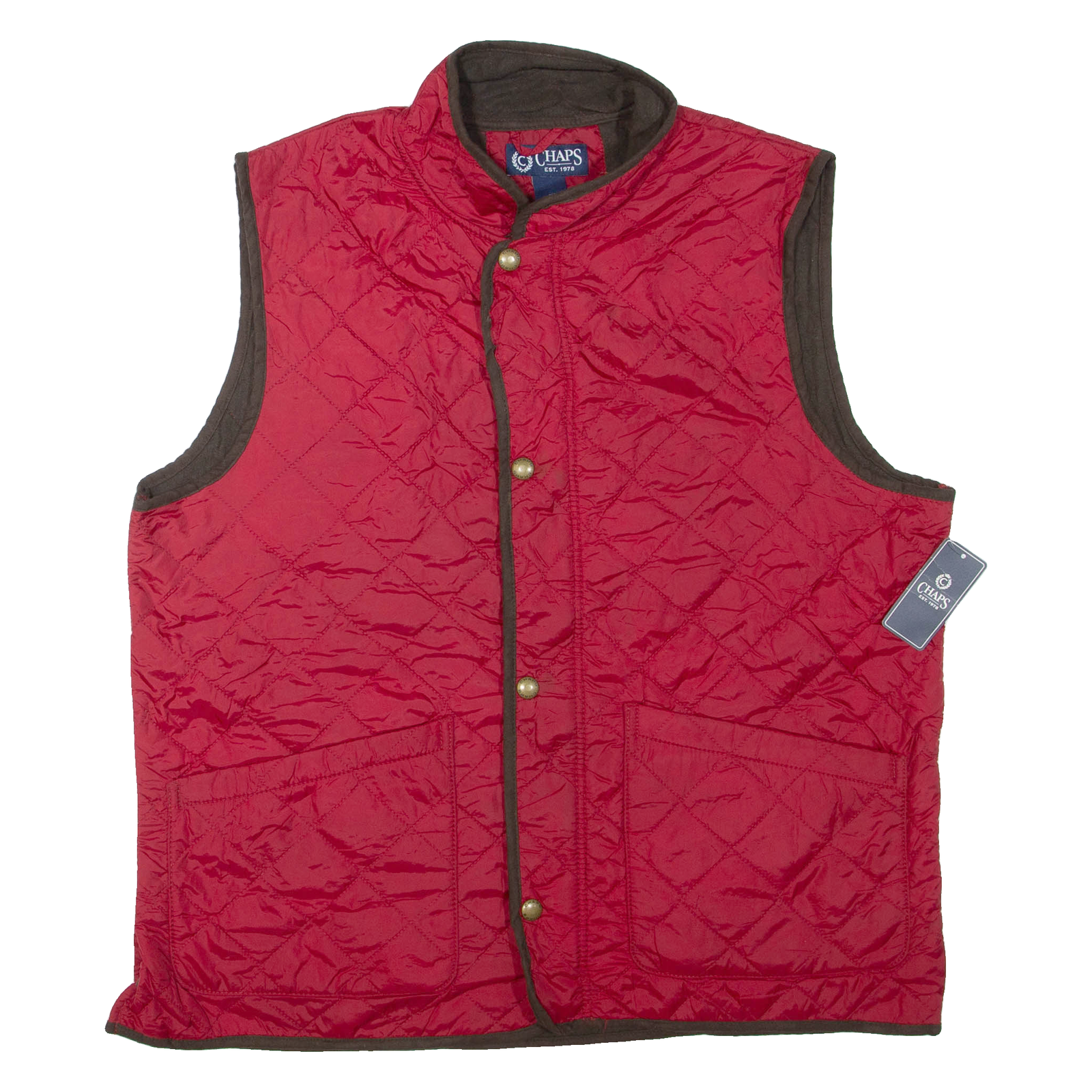 CHAPS Mens Quilted Gilet Red Nylon L Refurbished - N/A refurbished available on Cerqular