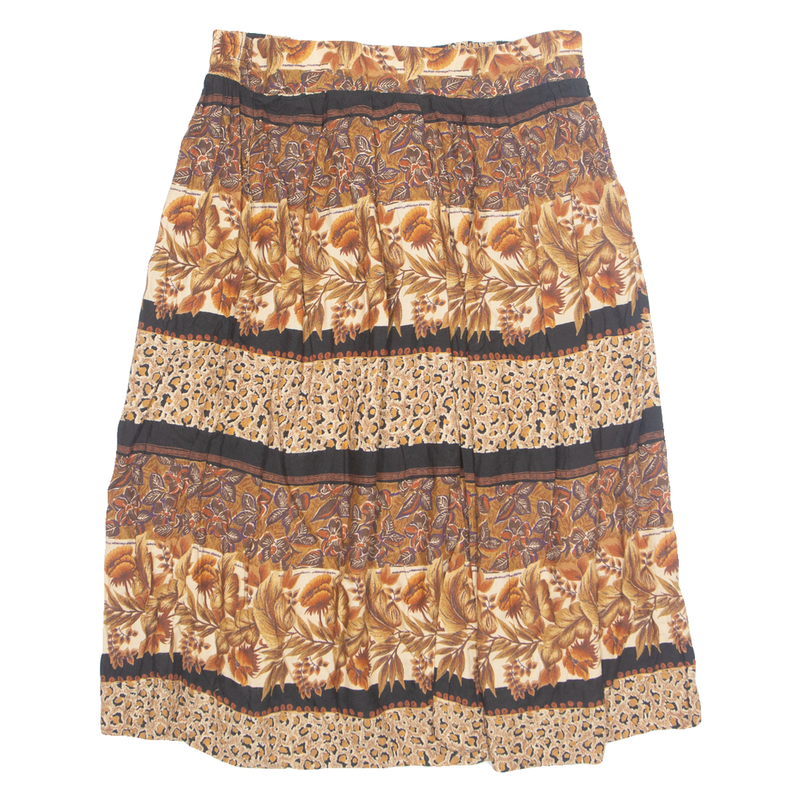 LEE WINTER Womens A-Line Skirt Brown Midi 90s Floral L Refurbished - N/A refurbished available on Cerqular