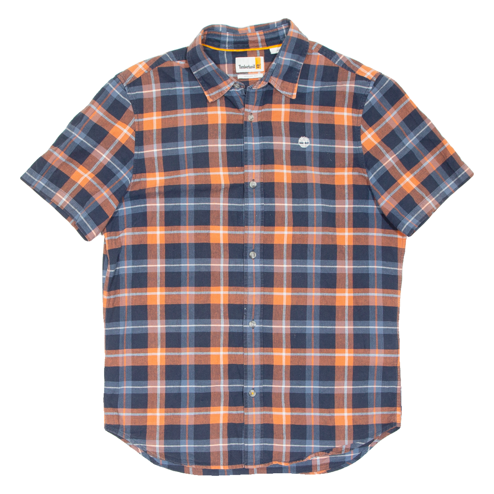 TIMBERLAND Mens Shirt Orange Check M Refurbished - N/A refurbished available on Cerqular