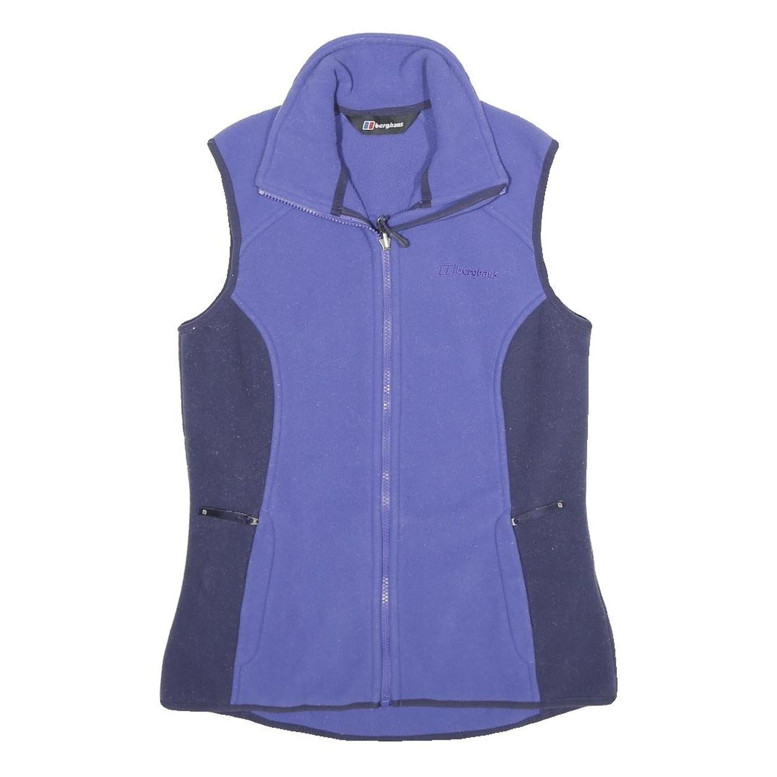 BERGHAUS Womens Blue & Navy Sleeveless Fleece Jacket UK 10 Polyester Zip Outdoor Refurbished - N/A refurbished available on Cerqular