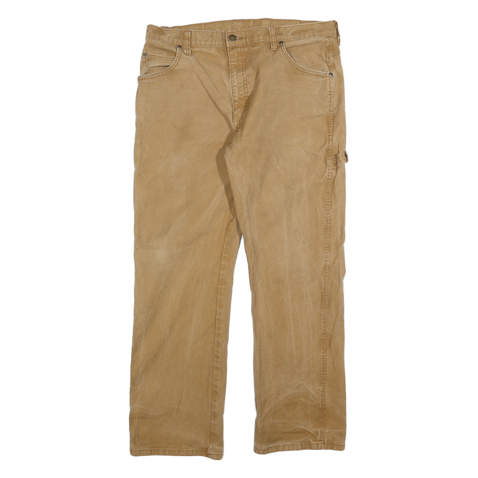 DICKIES Mens Regular Fit Beige Cotton Blend Trousers W34 L30 Workwear Zip Refurbished - N/A refurbished available on Cerqular