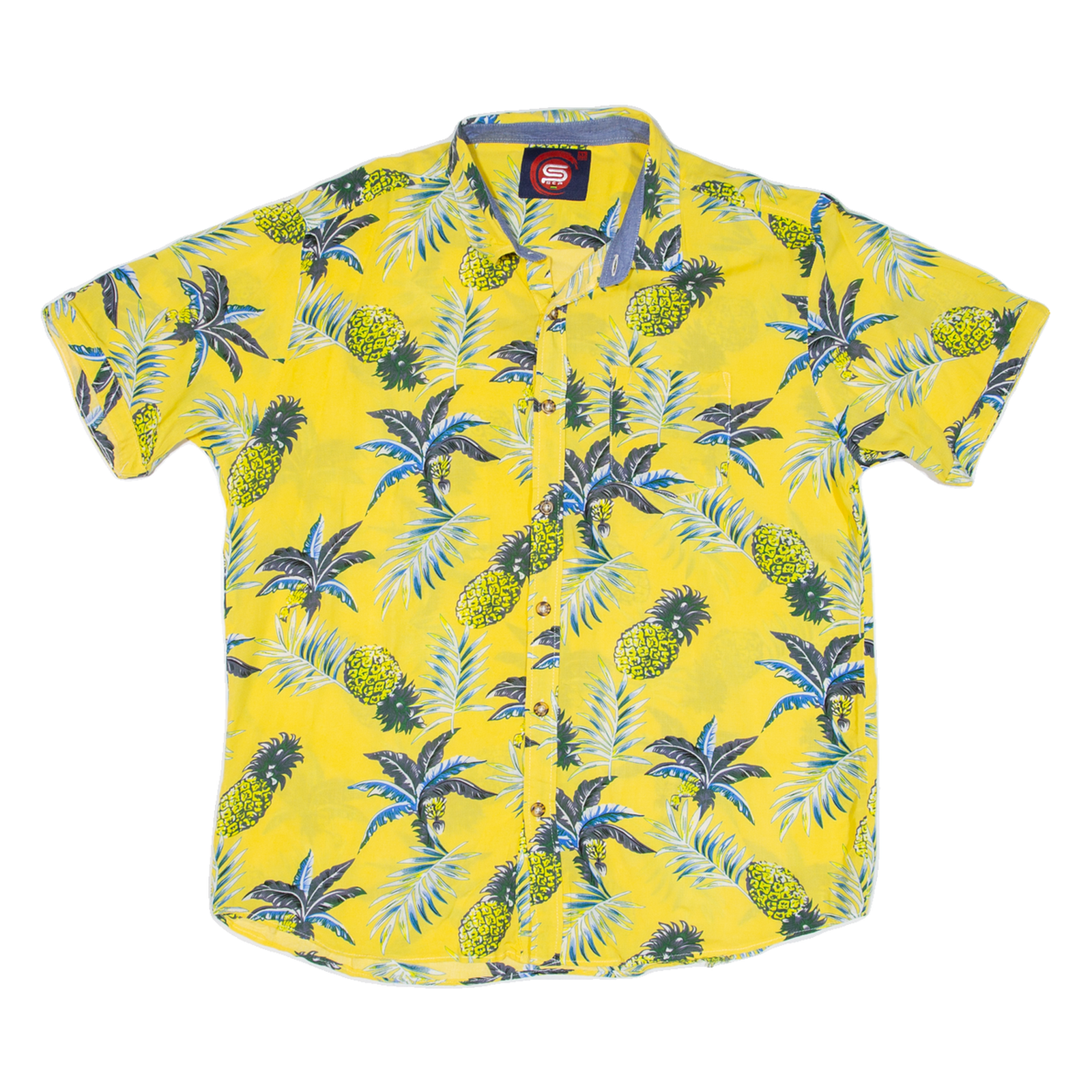 SCS Mens Hawaiian Shirt Yellow Floral XL Refurbished - N/A refurbished available on Cerqular
