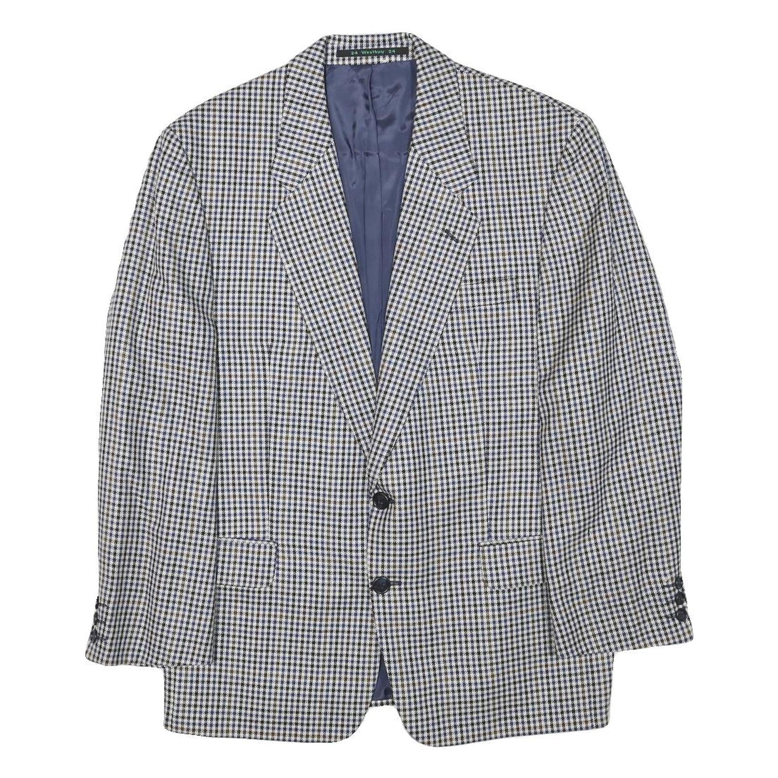 ARTHUR BELL Mens Black & White Check Jacket M Wool Blend Button Closure Classic Refurbished - N/A refurbished available on Cerqular