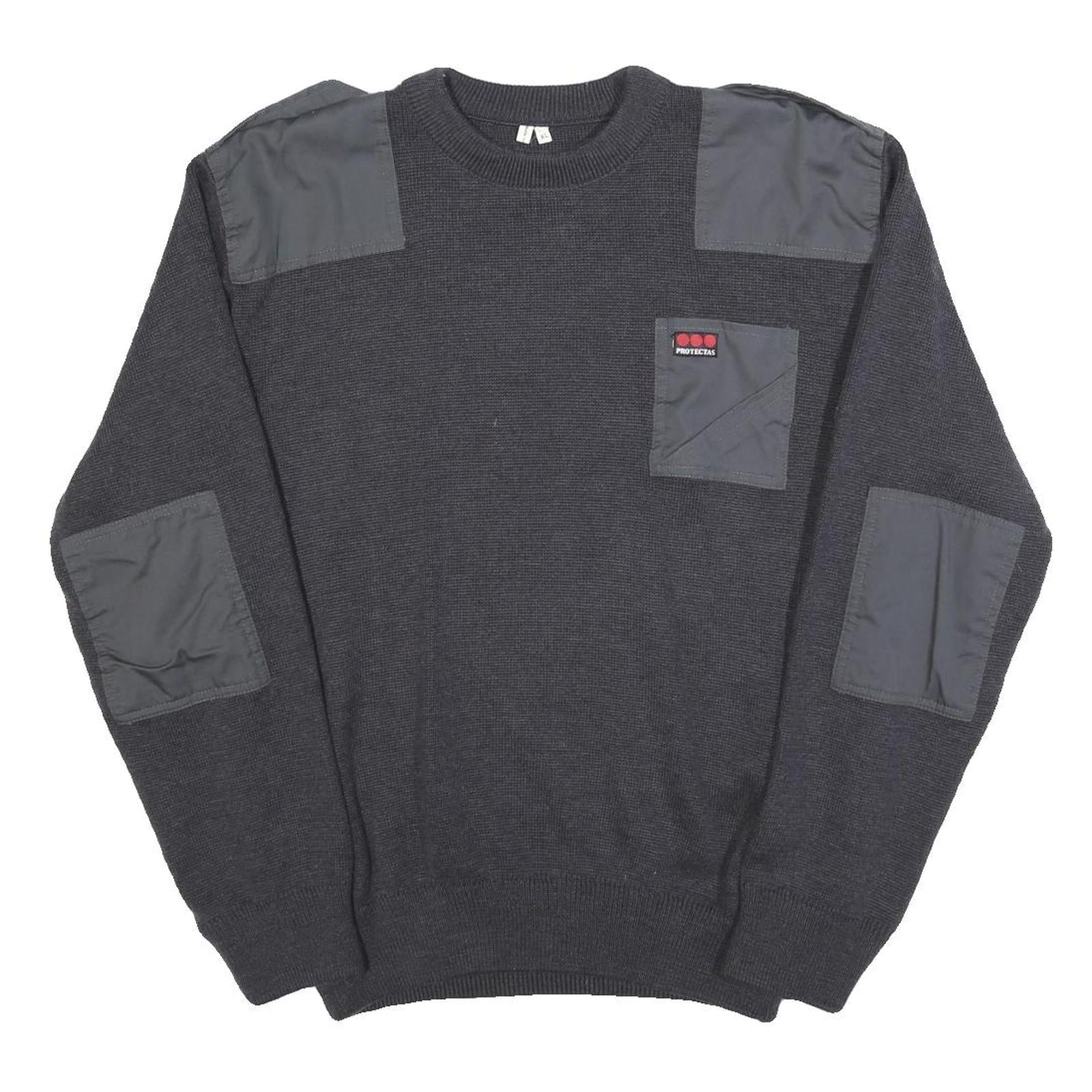 Buy Mens Black Patchwork Plain Crew Neck Chunky Knit XL Workwear Jumper Refurbished - $28.59 Mens Black Patchwork Plain Crew Neck Chunky Knit XL Workwear Jumper Refurbished - N/A refurbished available on Cerqular