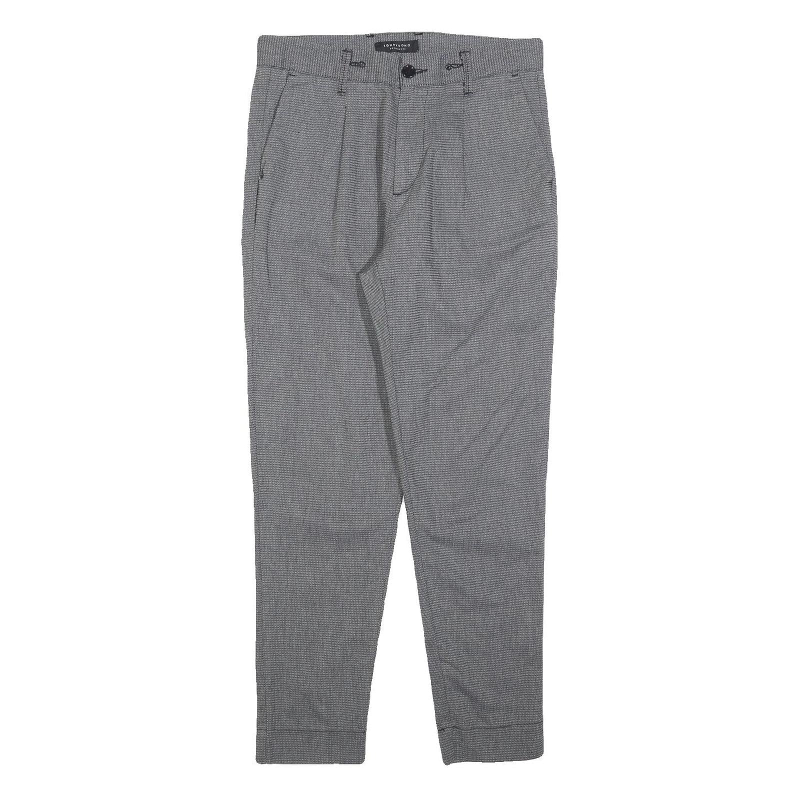SONNY BONO Womens Cotton Blend Grey Slim Tapered Trousers W30 L28 Formal Refurbished - N/A refurbished available on Cerqular