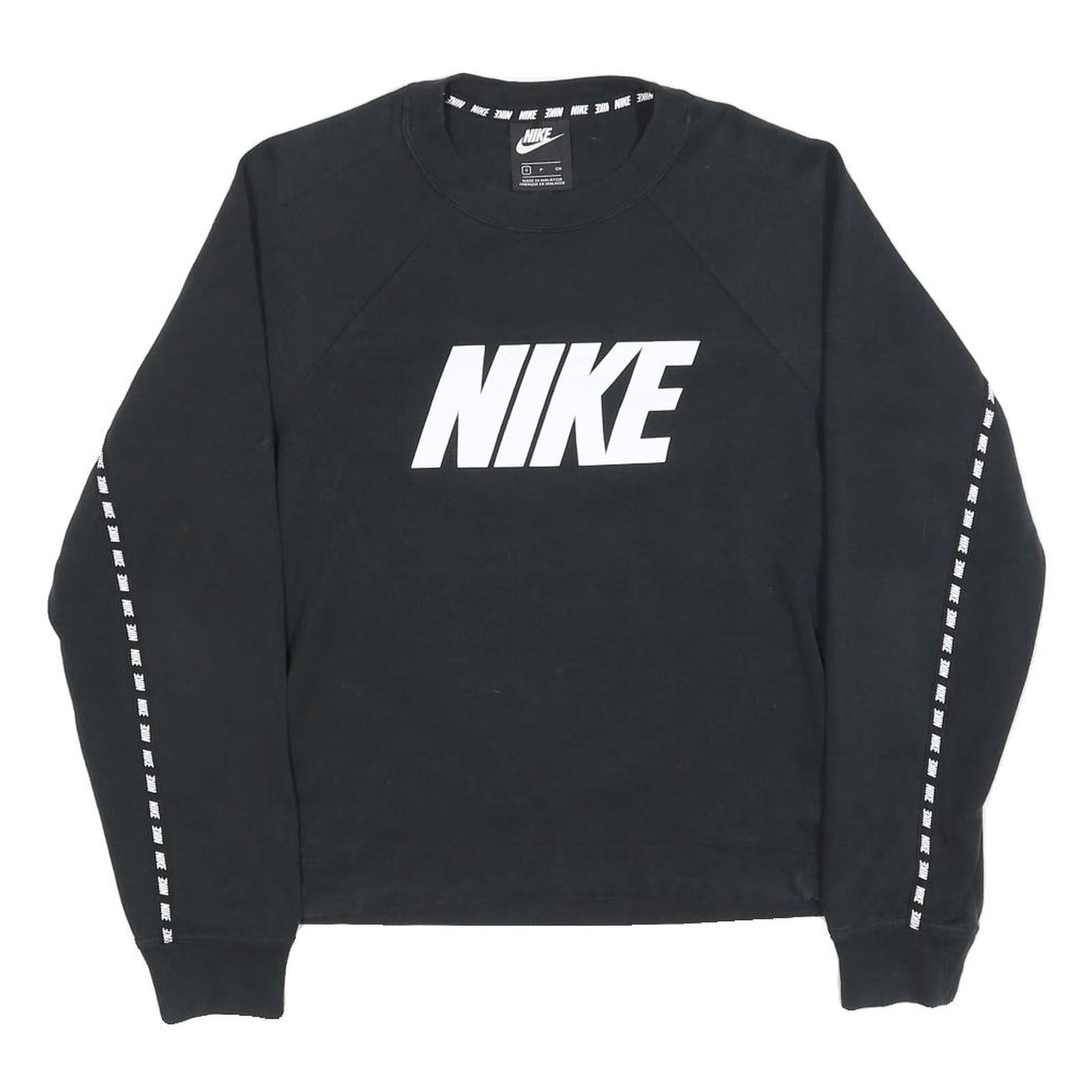 NIKE Mens Black Sweatshirt Crew Neck S Logo Graphic Athletic Casual Pullover Refurbished - N/A refurbished available on Cerqular