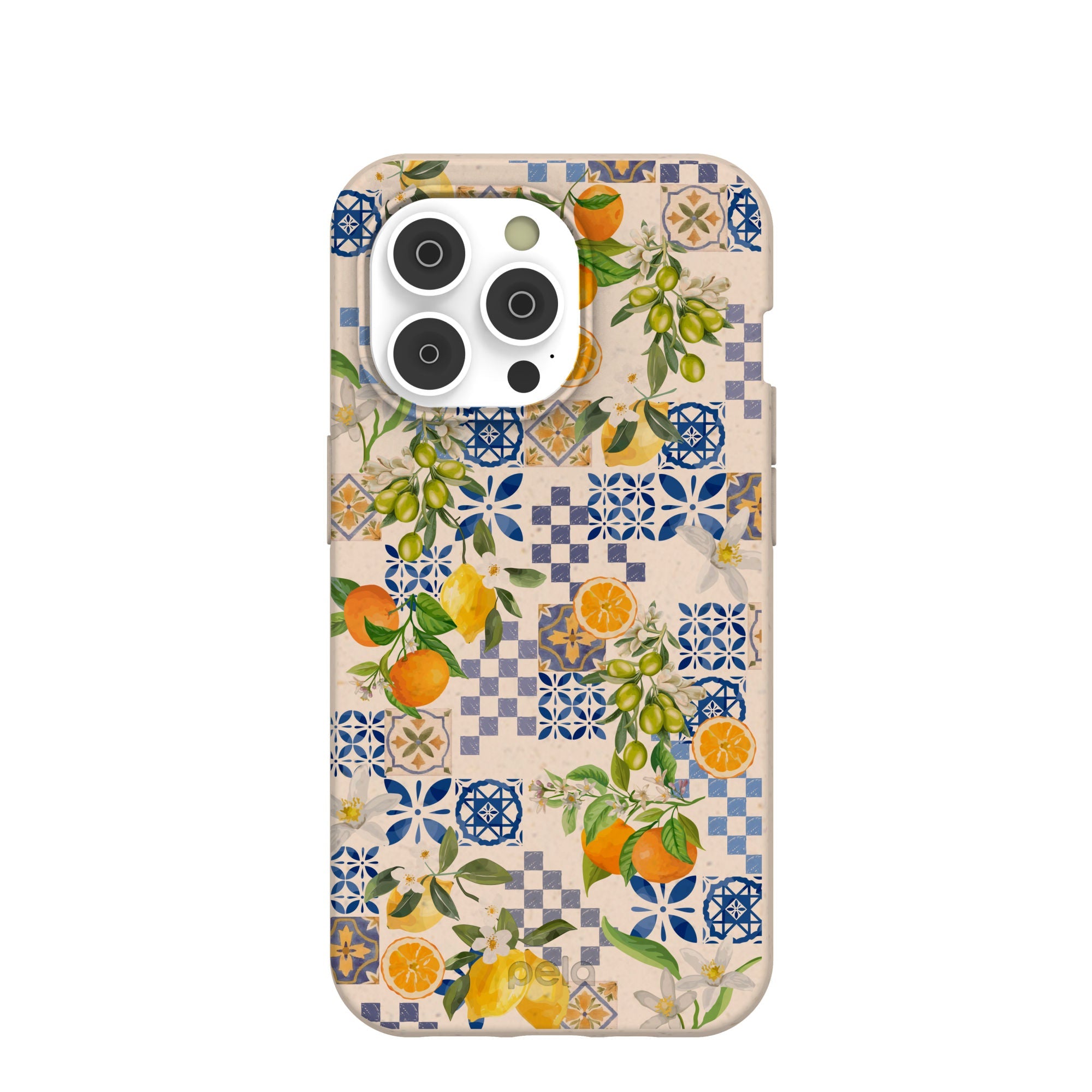 Seashell Amalfi Fruits iPhone 14 Pro Case Refurbished - Pela Case refurbished available on Cerqular