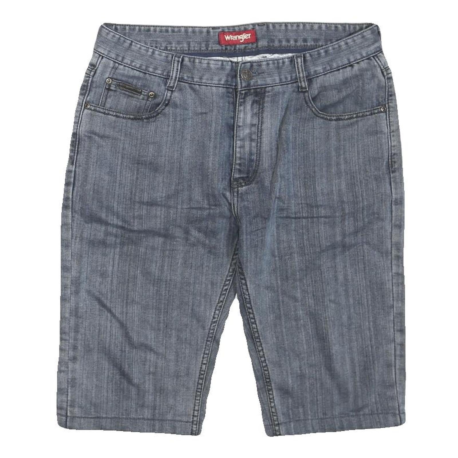 WRANGLER Womens Shorts Blue Denim Casual M W34 Cotton Blend Refurbished - N/A refurbished available on Cerqular