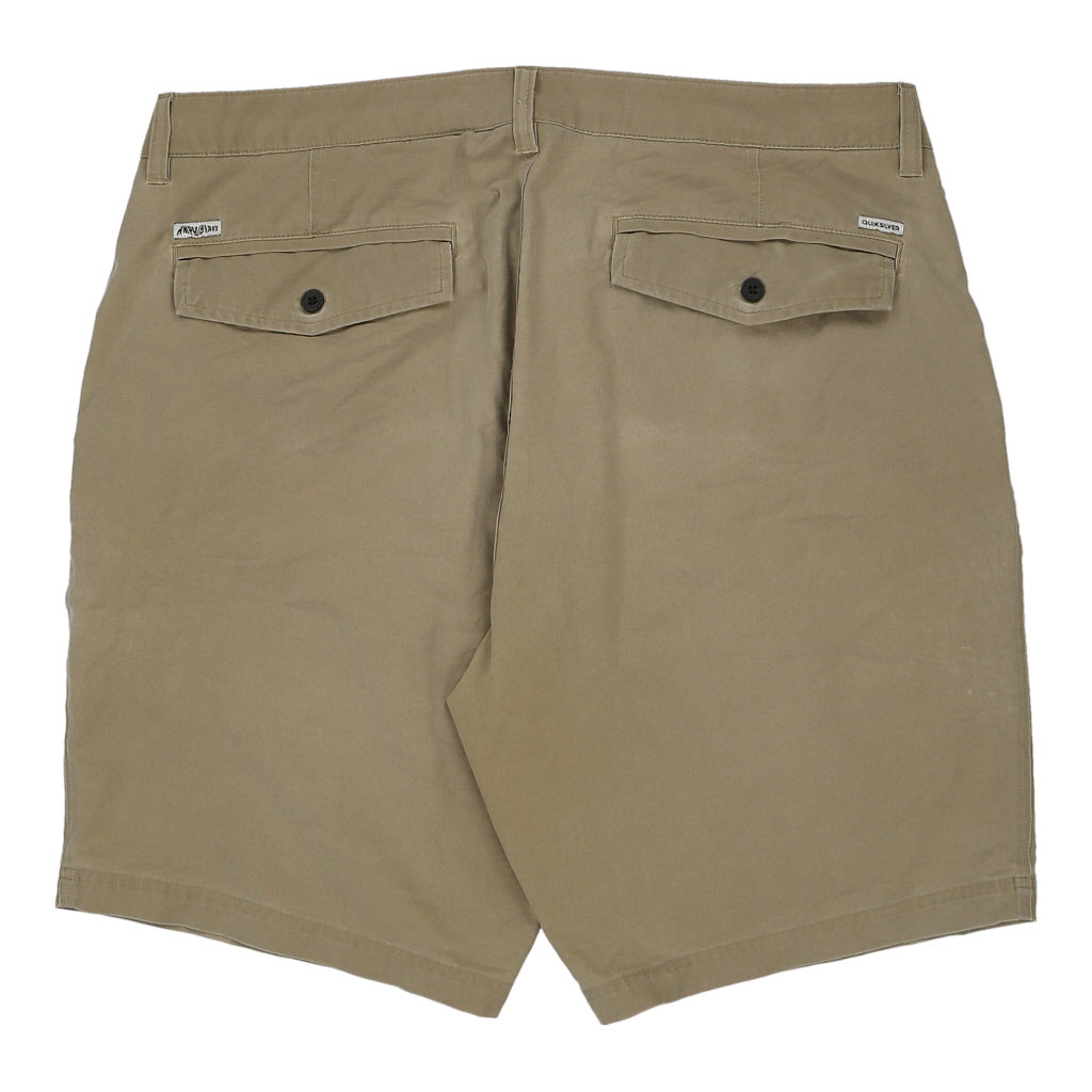 Quiksilver Shorts - 40W 10L Beige Cotton Refurbished - Thrifted (note: this is a term often used to describe second- refurbished available on Cerqular