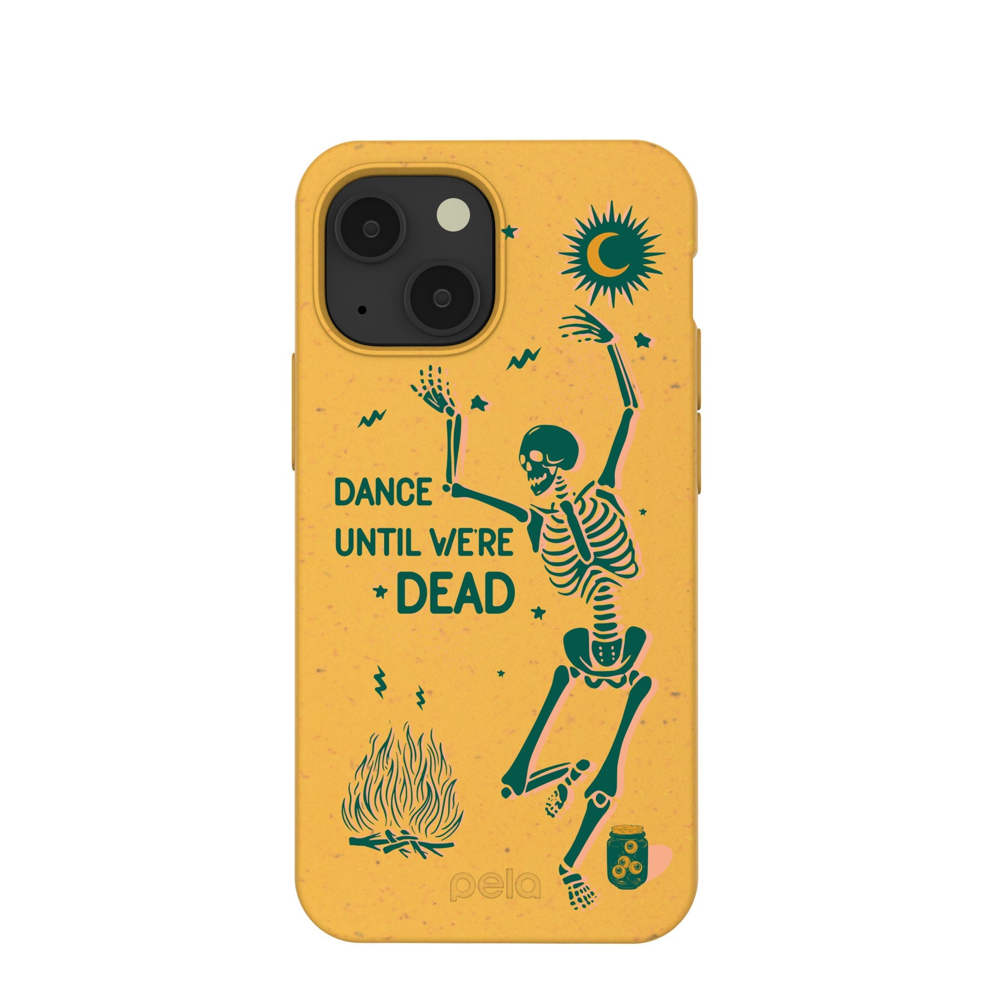 Honey Dancing Skeleton iPhone 13 Mini Case Refurbished - Pela Case refurbished available on Cerqular