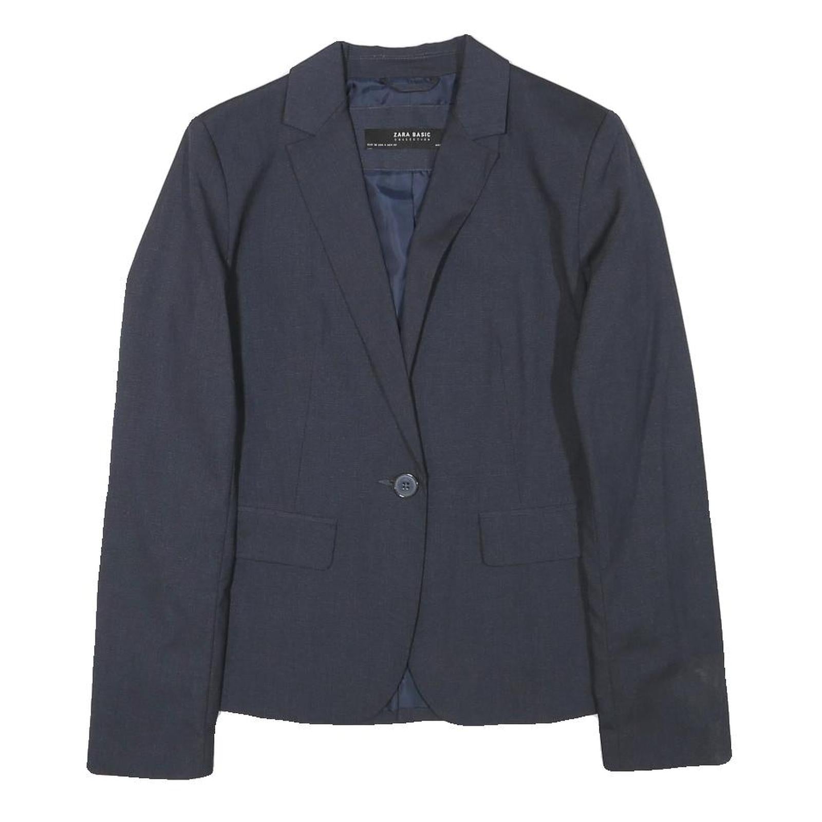 Buy ZARA BASIC Womens Navy Blue Tailored Jacket S Polyester Blend Buttoned Plain Refurbished - $48.09 ZARA BASIC Womens Navy Blue Tailored Jacket S Polyester Blend Buttoned Plain Refurbished - N/A refurbished available on Cerqular