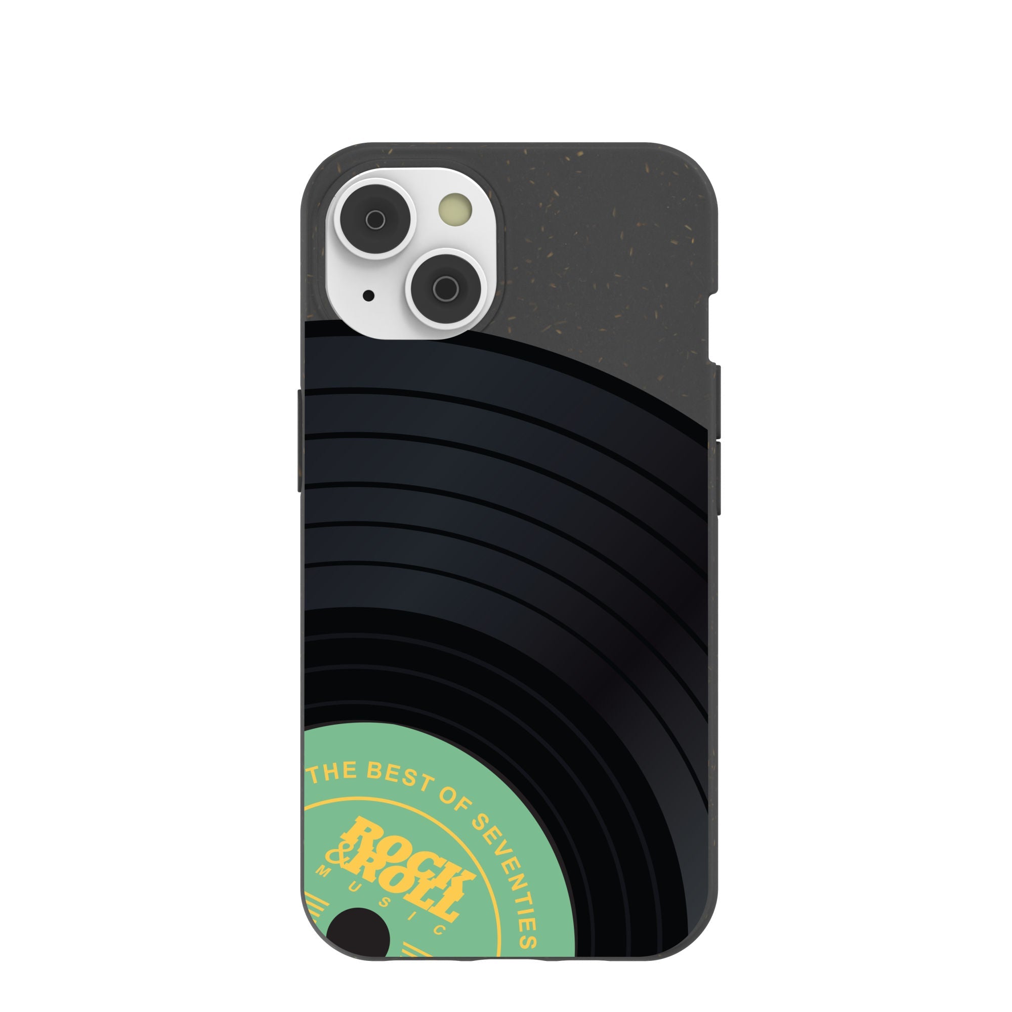 Black Vinyl Vibes iPhone 14/16e Case Refurbished - Pela Case refurbished available on Cerqular