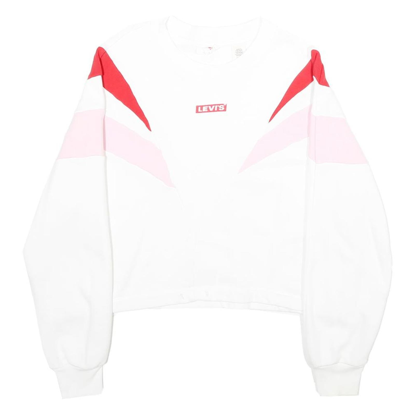 Buy LEVI'S Womens White & Pink & Red Sweatshirt Crew Neck XS Cotton Blend Pullover Refurbished - $40.29 LEVI'S Womens White & Pink & Red Sweatshirt Crew Neck XS Cotton Blend Pullover Refurbished - N/A refurbished available on Cerqular