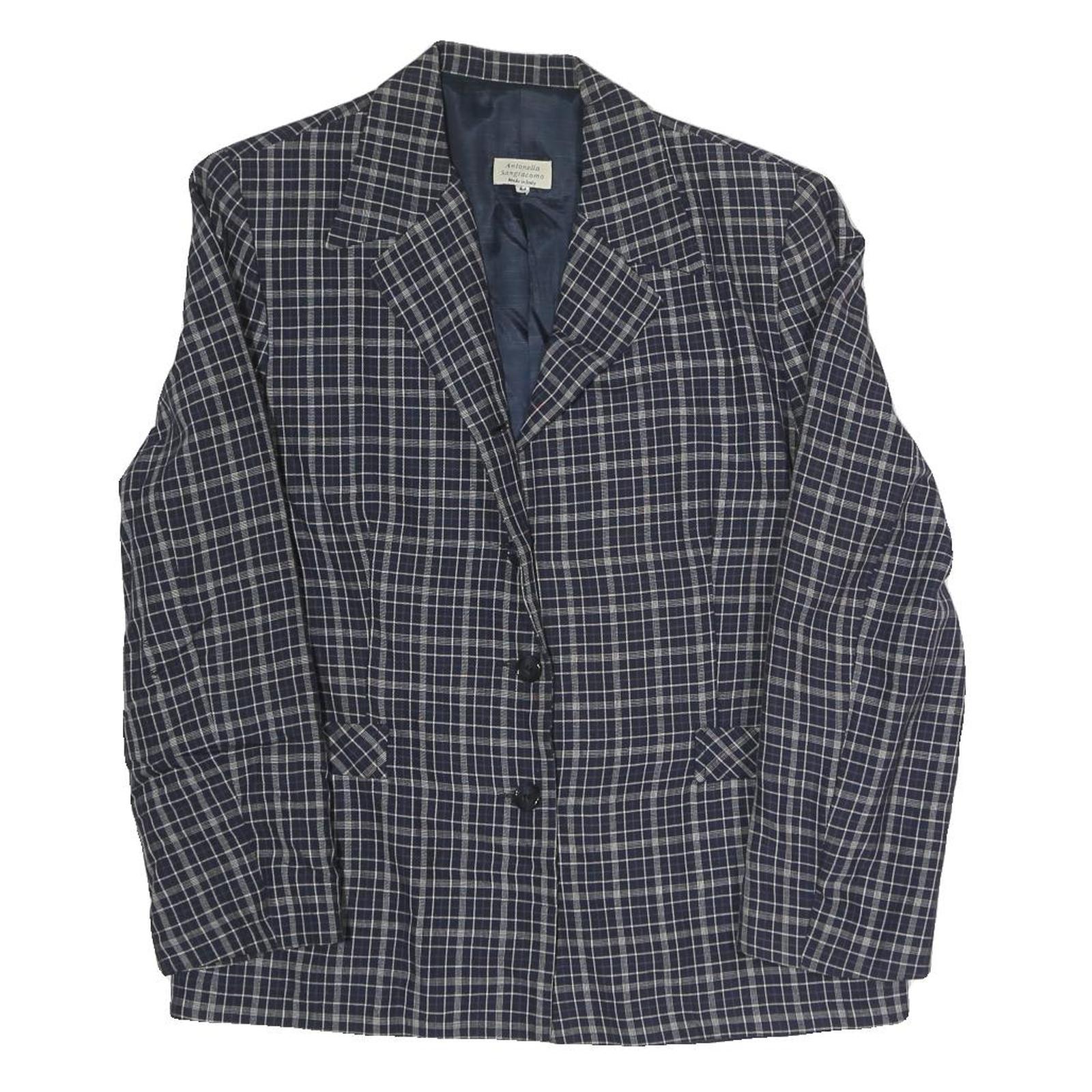 Buy ANRIONELLA SANGIACOMO Womens Navy Blue Check Button Jacket L Polyester Blend Refurbished - $48.09 ANRIONELLA SANGIACOMO Womens Navy Blue Check Button Jacket L Polyester Blend Refurbished - N/A refurbished available on Cerqular