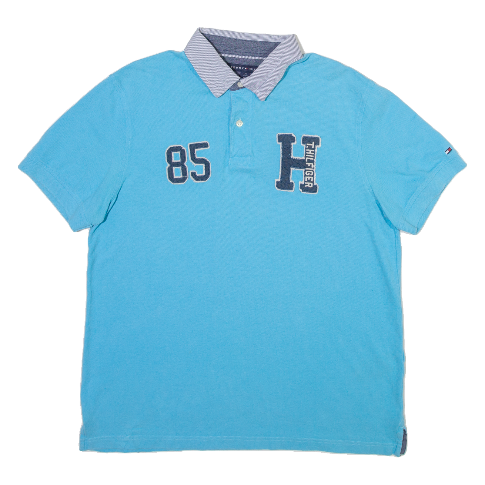 TOMMY HILFIGER Mens Polo Shirt Blue L Refurbished - N/A refurbished available on Cerqular