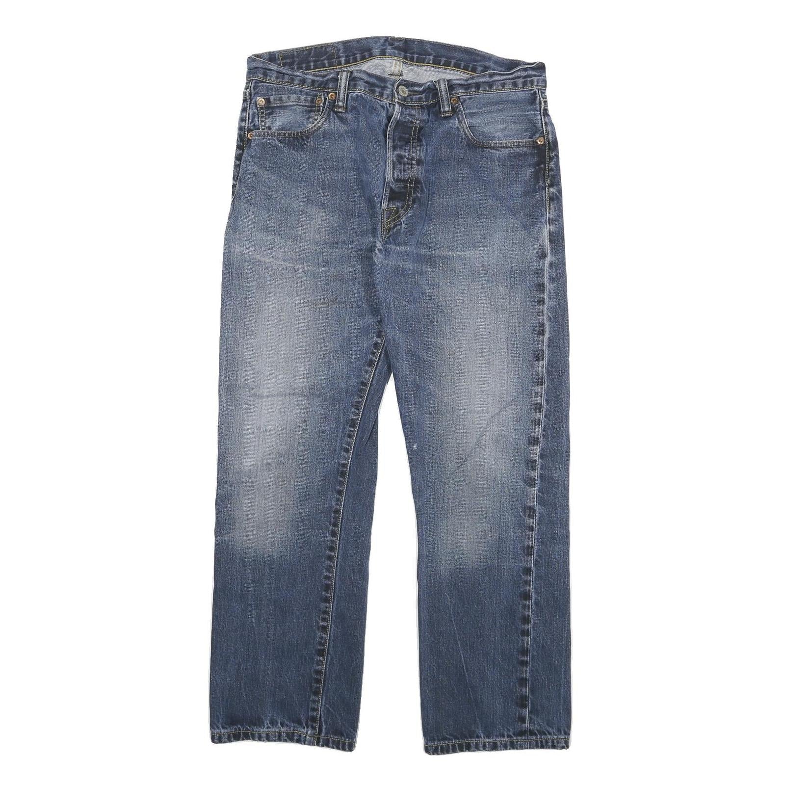 LEVI'S 501 Mens Jeans Blue Regular Straight Denim Medium W30 L27 Classic Cotton Refurbished - N/A refurbished available on Cerqular
