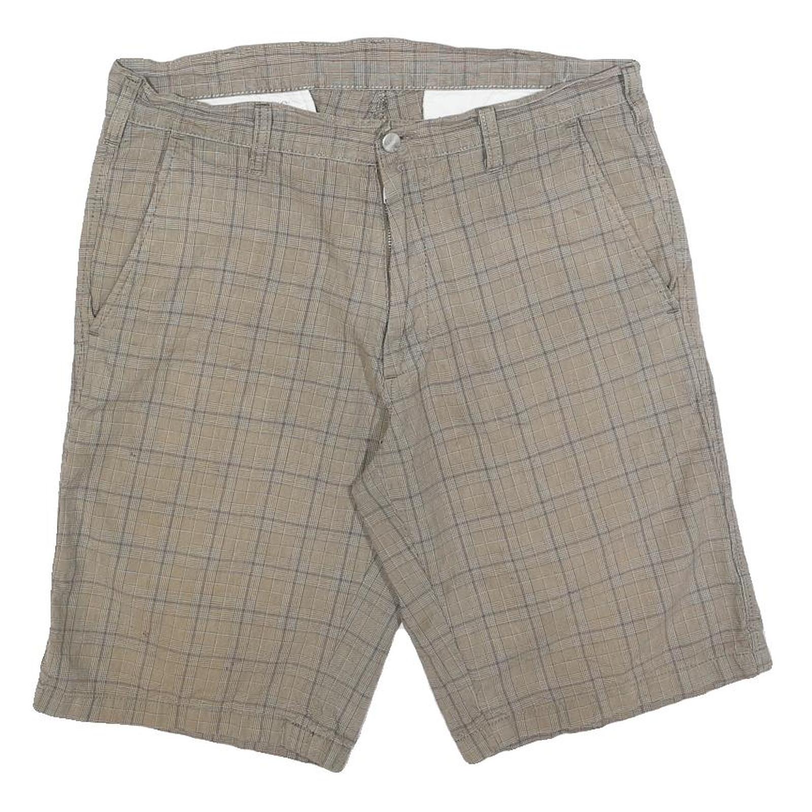 CARHARTT Mens Shorts Beige Checked Casual M W32 Cotton Blend Relaxed Fit Refurbished - N/A refurbished available on Cerqular
