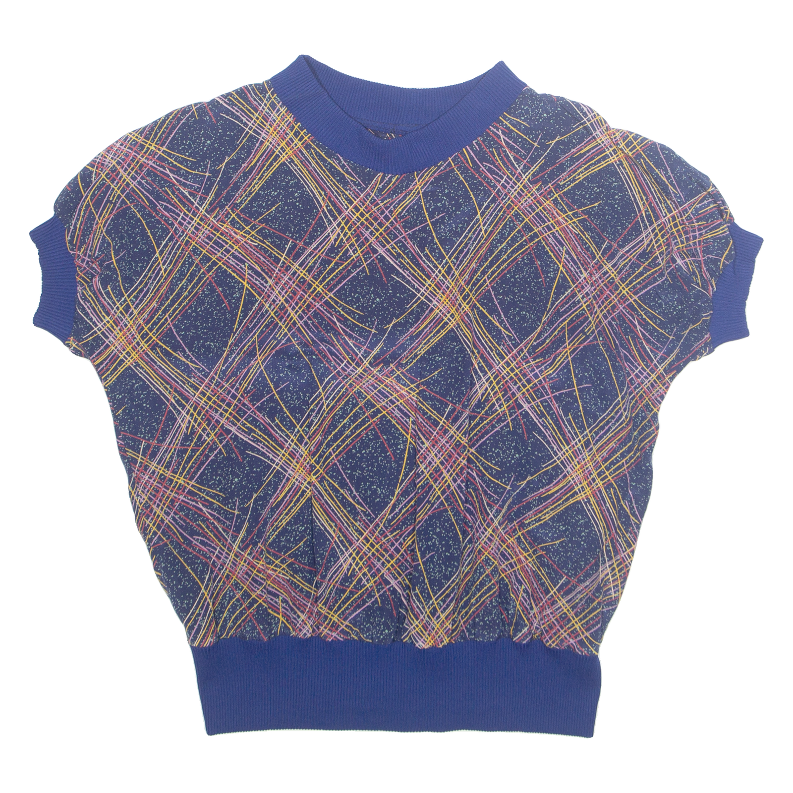 Womens Printed Top Blue Crazy Pattern M Refurbished - N/A refurbished available on Cerqular