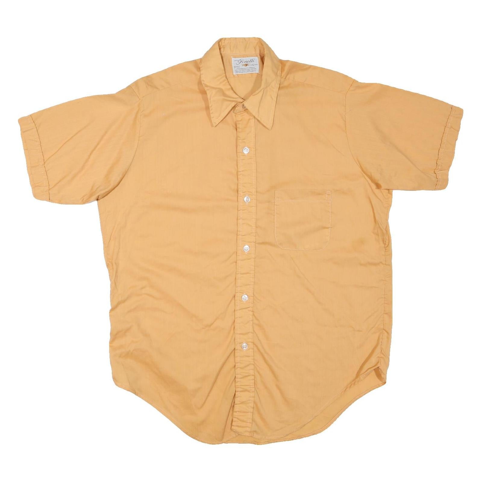 GINELLI Mens Beige Casual Shirt L Cotton Blend Short Sleeve Button Front Refurbished - N/A refurbished available on Cerqular