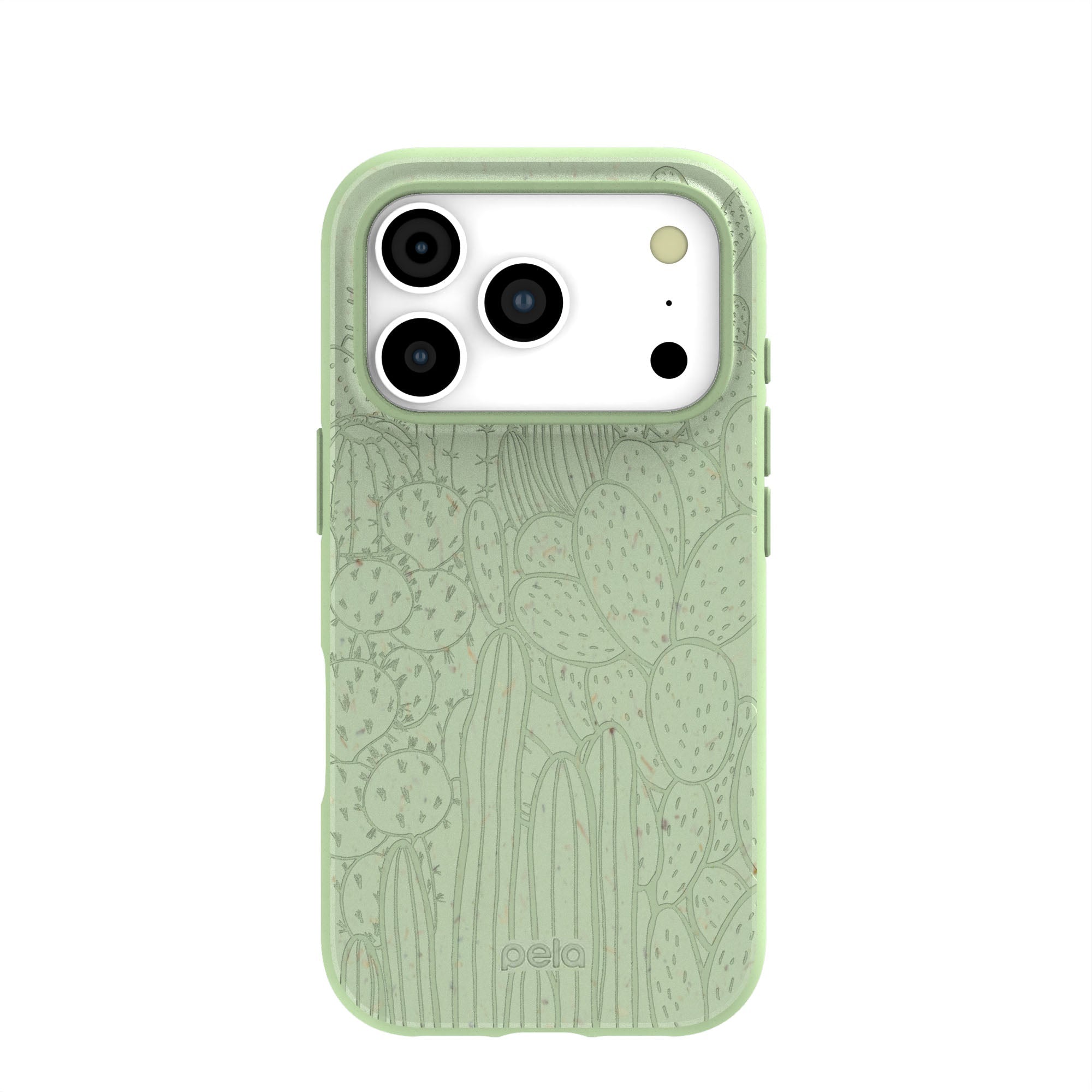 Sage Green Cacti iPhone 17 Pro Case | MagSafe Compatibility: Without MagSafe Refurbished - Pela Case refurbished available on Cerqular