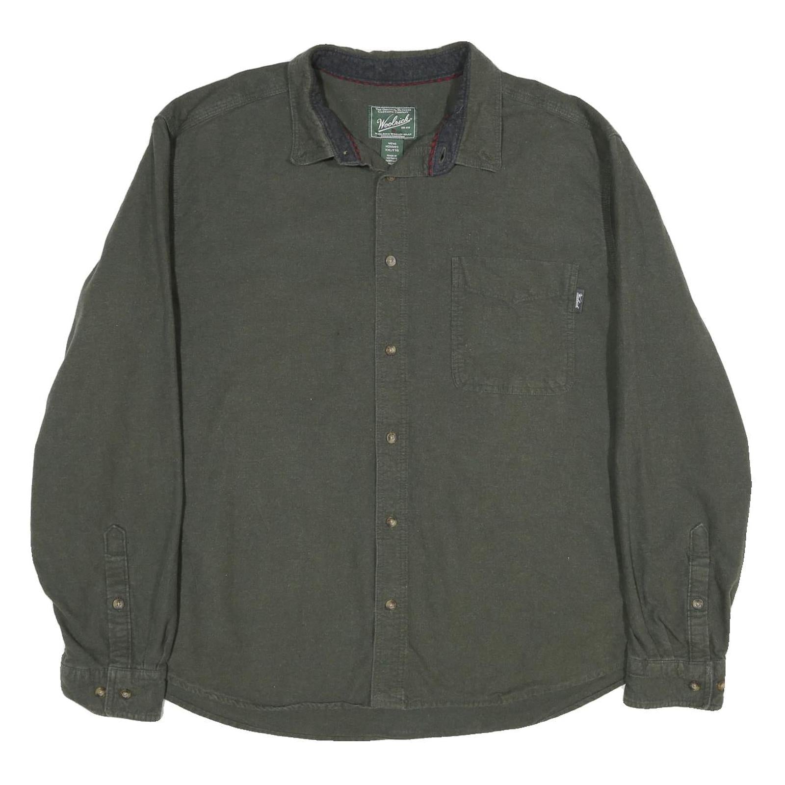WOOLRICH Mens Green Cotton Shirt 2XL Casual Button Shirt Long Sleeve Refurbished - N/A refurbished available on Cerqular