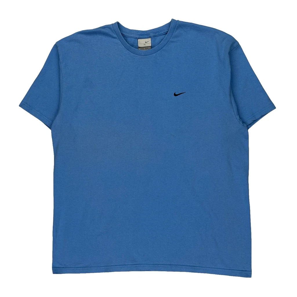 Nike T-Shirt - XL Blue Cotton Refurbished - Thrifted (note: this is a term often used to describe second- refurbished available on Cerqular
