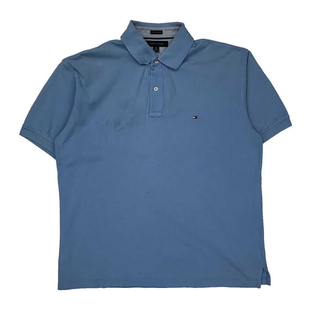 Buy Tommy Hilfiger Polo Shirt - Large Blue Cotton Refurbished - $24.11 Tommy Hilfiger Polo Shirt - Large Blue Cotton Refurbished - Thrifted (note: this is a term often used to describe second- refurbished available on Cerqular