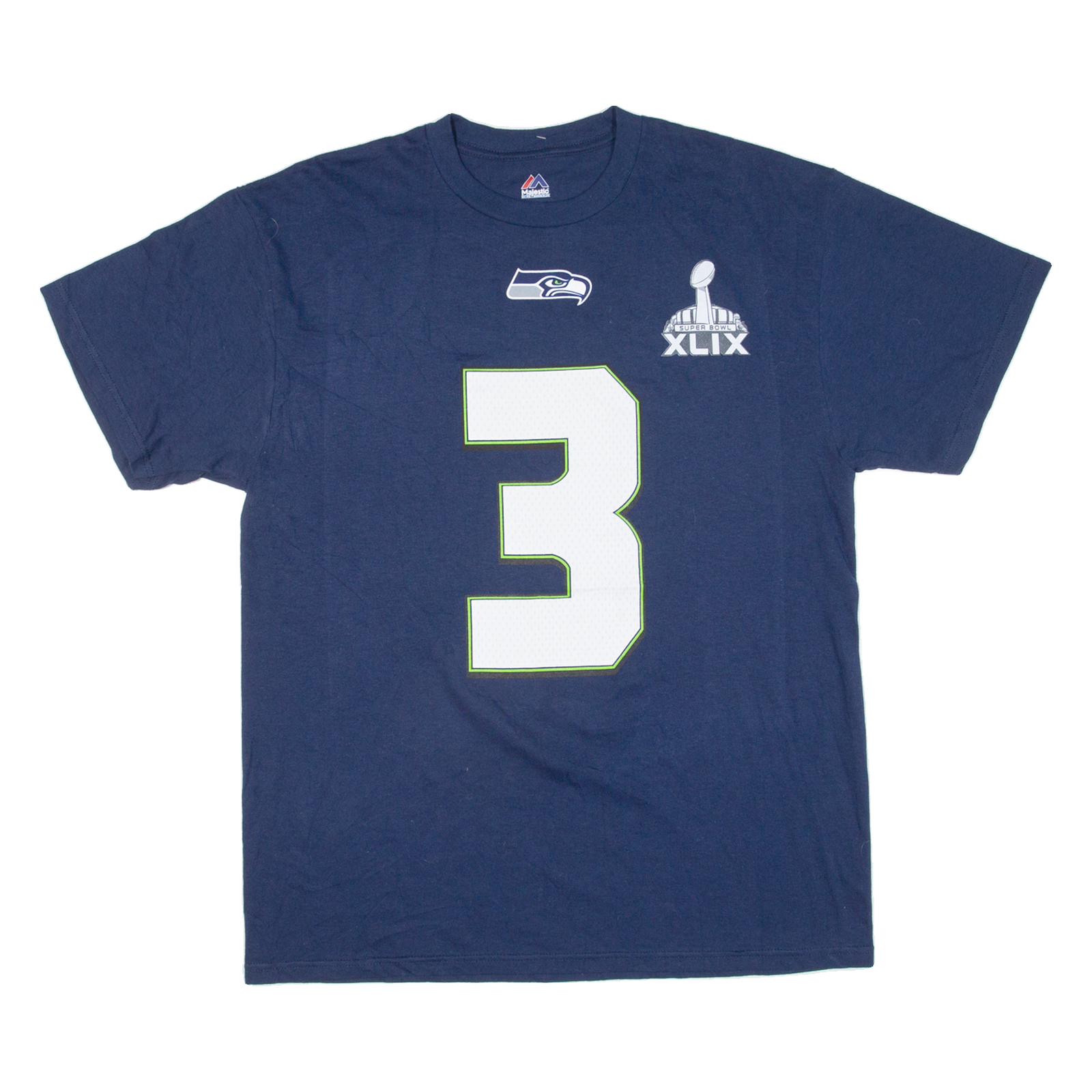 MAJESTIC Super Bowl XlIx Mens T-Shirt Blue USA L Refurbished - N/A refurbished available on Cerqular