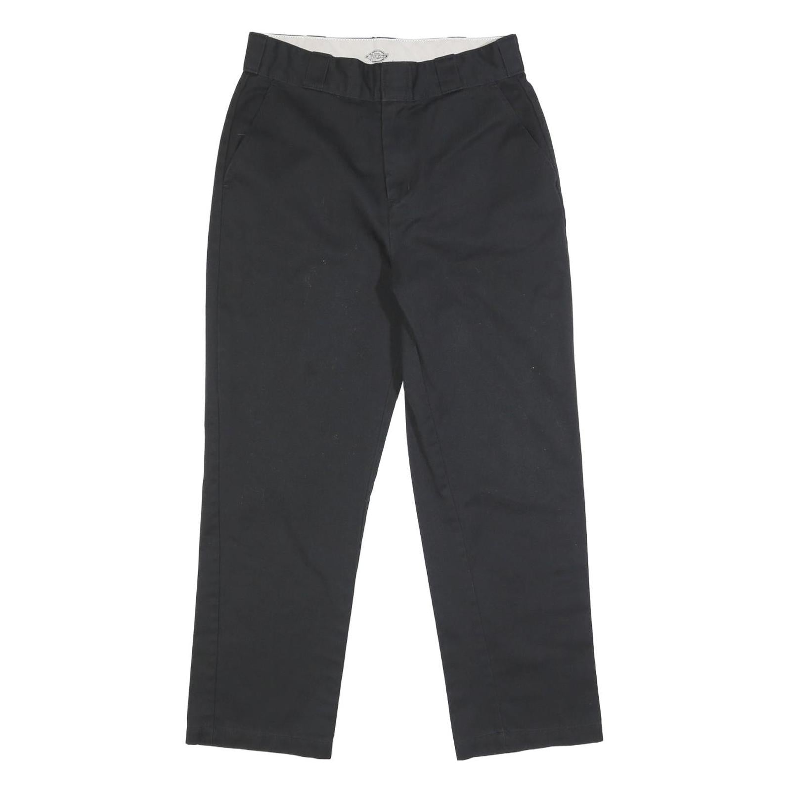 DICKIES Mens Cotton Blend Black Regular Straight Trousers W28 L26 Zip Workwear Refurbished - N/A refurbished available on Cerqular