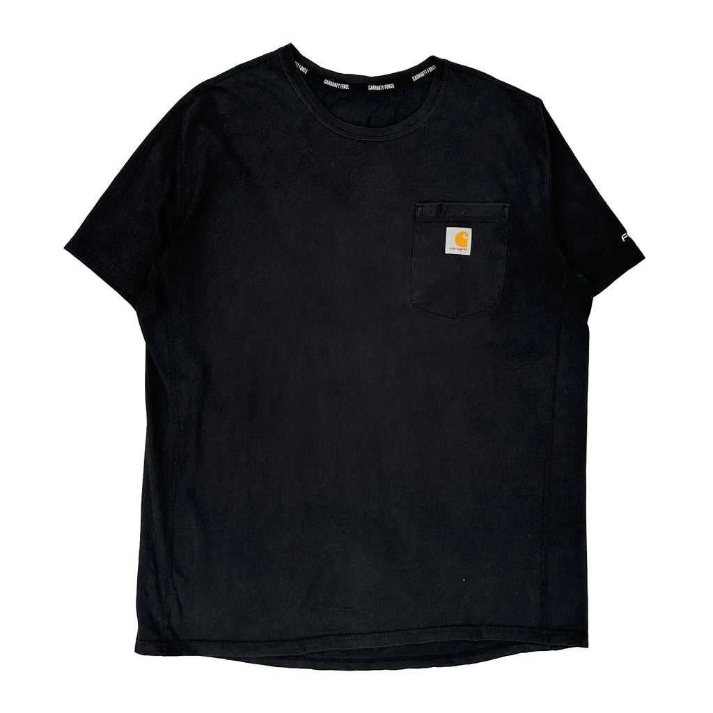 Carhartt T-Shirt - 2XL Black Cotton Refurbished - Thrifted (note: this is a term often used to describe second- refurbished available on Cerqular