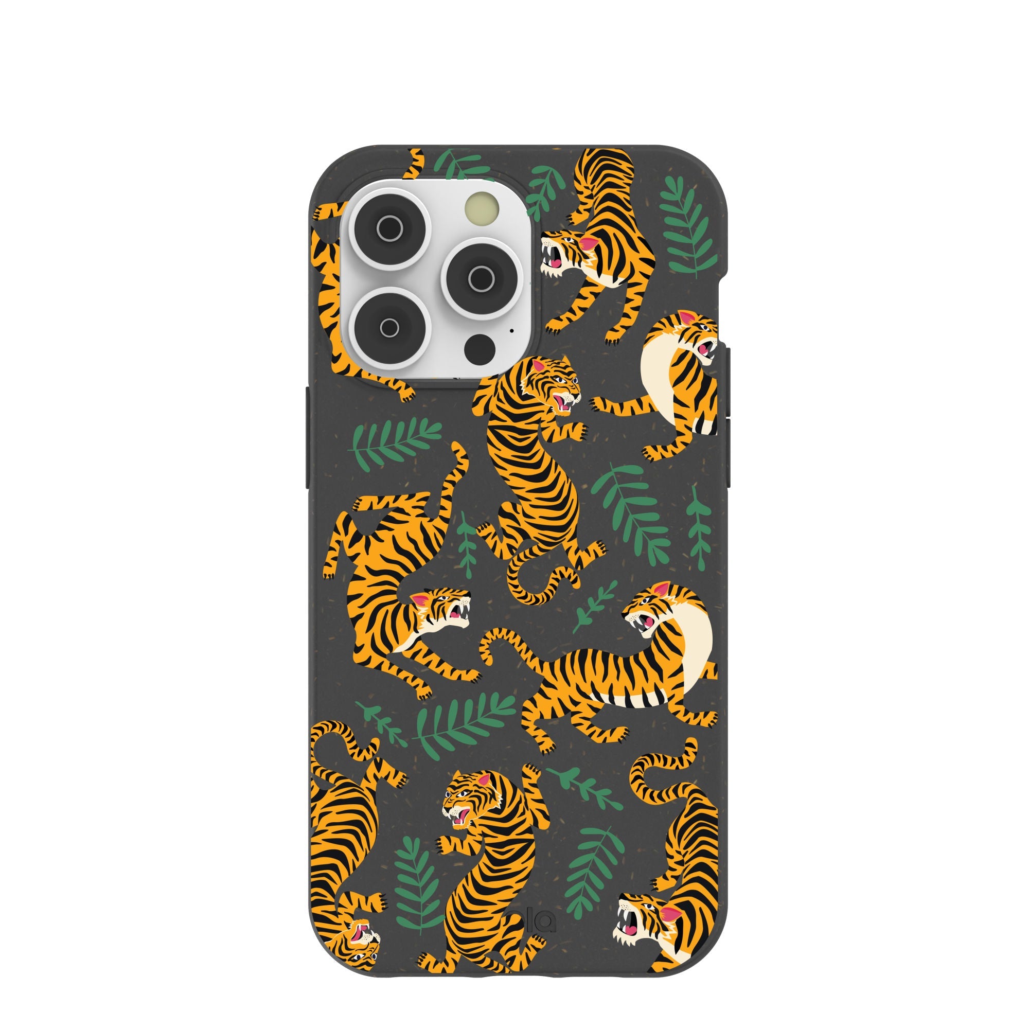 Black Playful Tigers iPhone 14 Pro Max Case Refurbished - Pela Case refurbished available on Cerqular
