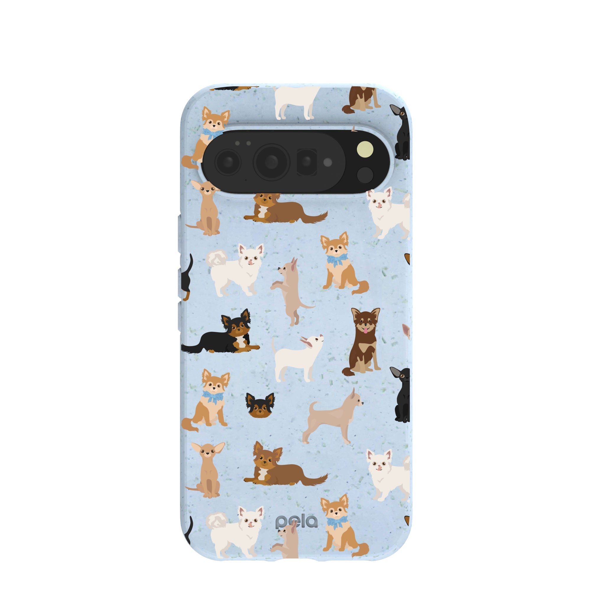 Powder Blue Chihuahua Charms Google Pixel 10 Pro XL Case Refurbished - Pela Case refurbished available on Cerqular