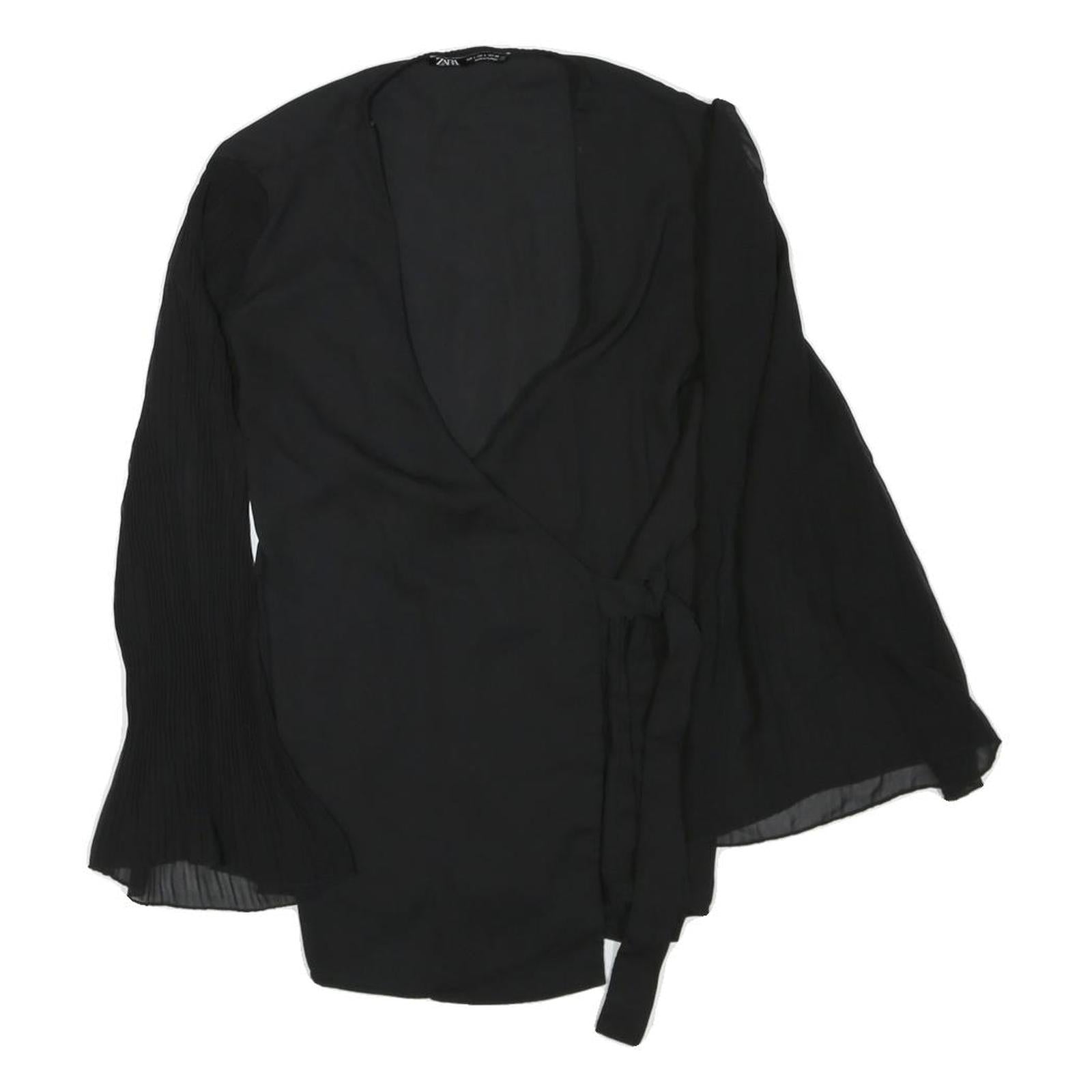 Buy ZARA Womens Black Wrap Top Long Sleeve V-Neck Pleated Cuffs L Refurbished - $18.19 ZARA Womens Black Wrap Top Long Sleeve V-Neck Pleated Cuffs L Refurbished - N/A refurbished available on Cerqular